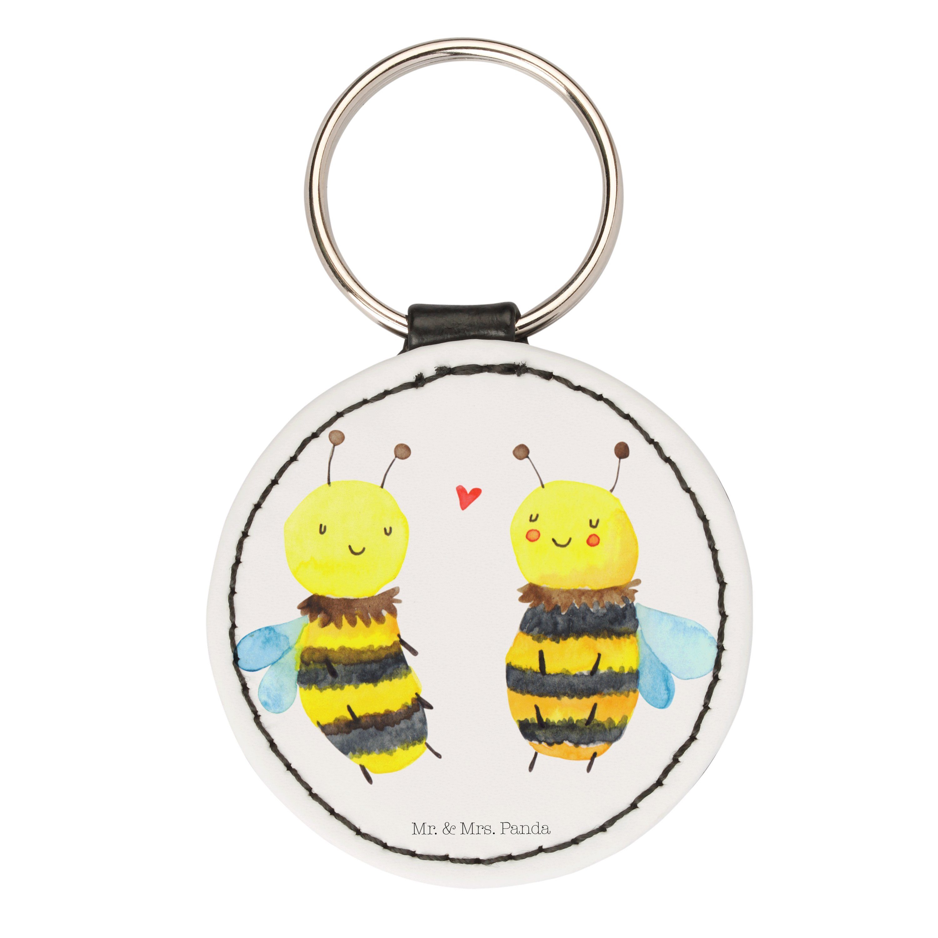 & Wespe, Geschenk, Glücksbringer, Panda Taschenanhäng Schlüsselanhänger - Mrs. (1-tlg) Weiß Biene - Verliebt Mr.