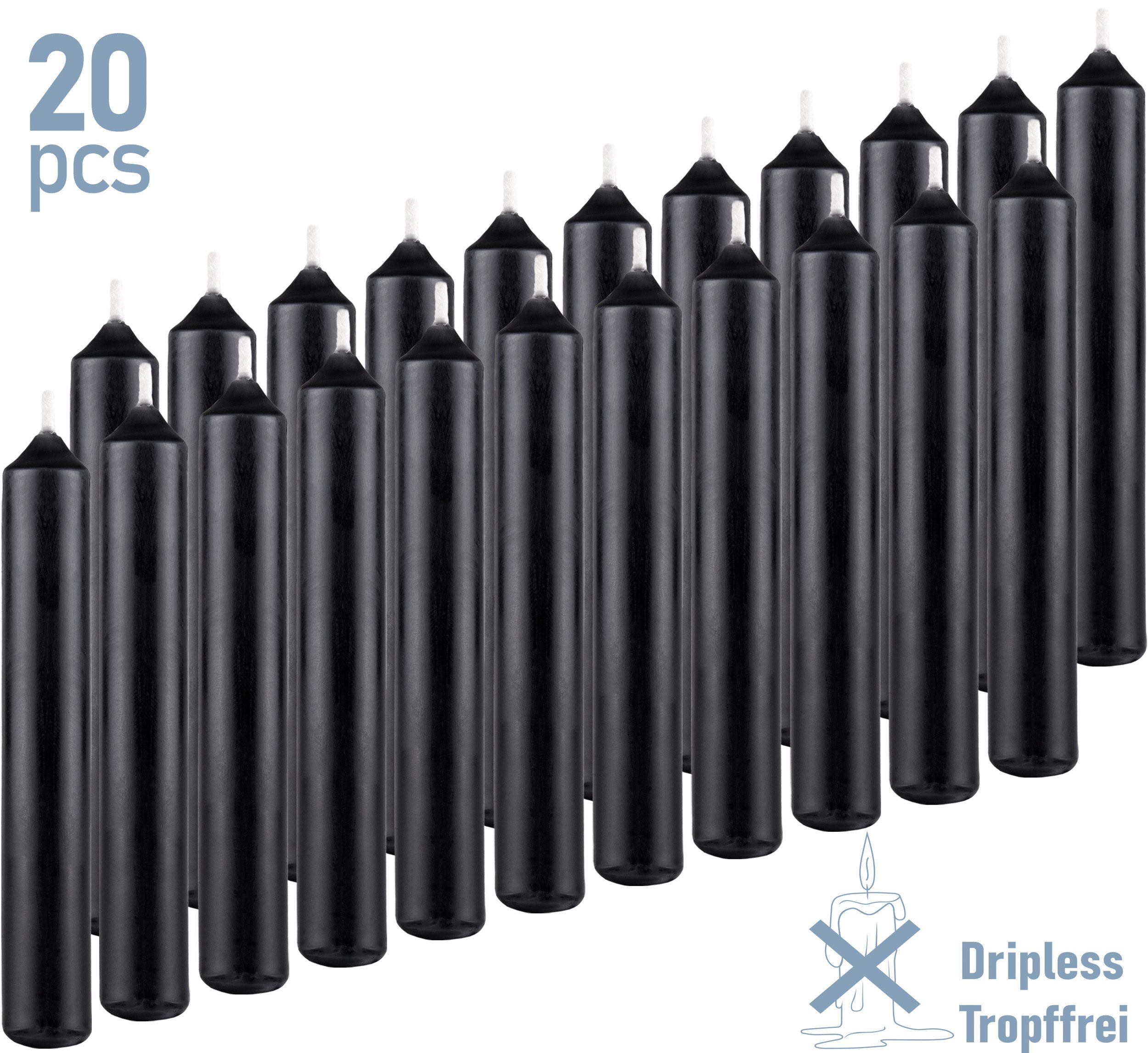 BRUBAKER Spitzkerze 20er Pack Geburtstagskerzen 9,5 cm - Geburtstag Spitzkerzen (für Geburtstag, Magie, Rituale, 20-tlg., oder Partydekoration), Dekokerzen mit 1,25 cm Durchmesser - Stabkerzen Leuchterkerzen