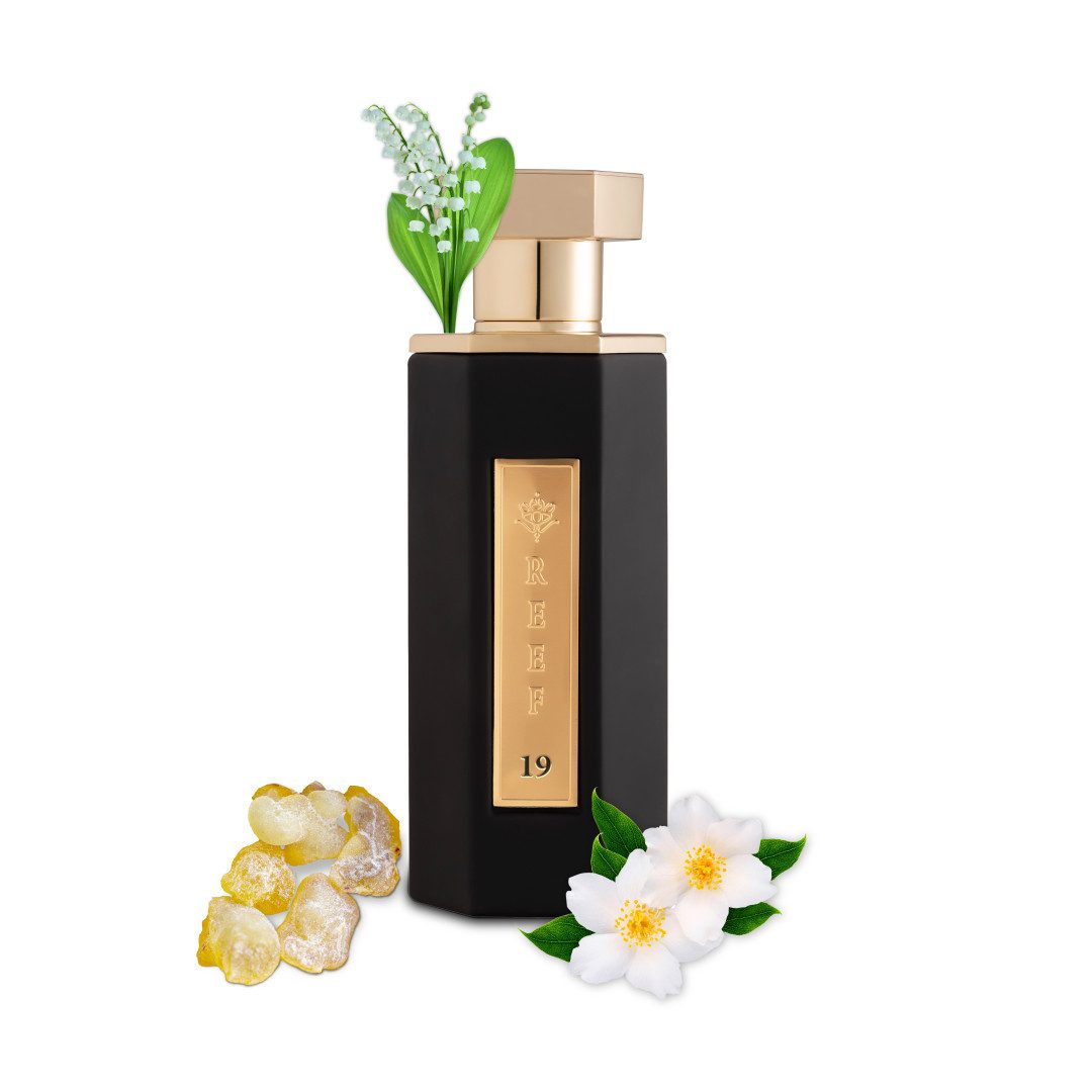 REEF Perfumes Eau de Parfum "19" Frischer Blumenduft mit Moschus & holzigen Nuancen, Elegante, langanhaltende Komposition für jeden Anlas & jede Jahreszeit