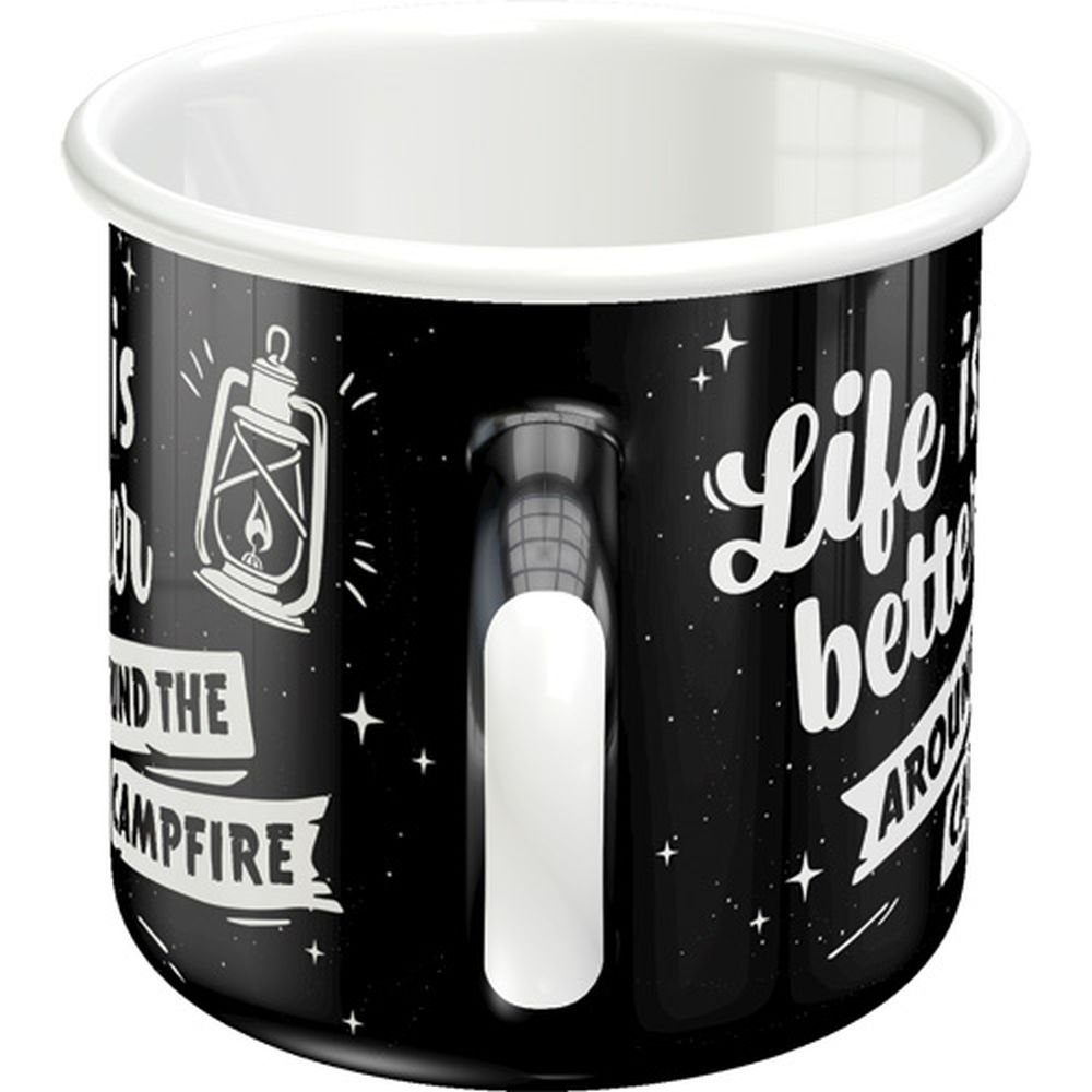 Nostalgic-Art Tasse Emaille-Becher - Life Is Better Around The Campfire