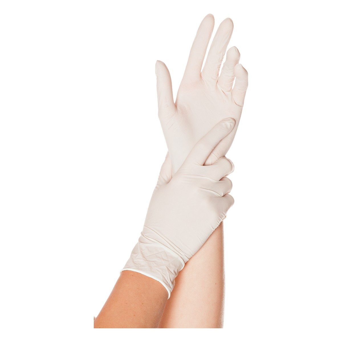 Einweghandschuhe Hygostar Latex-Handschuhe "Skin" Weiß, 100 Stück
