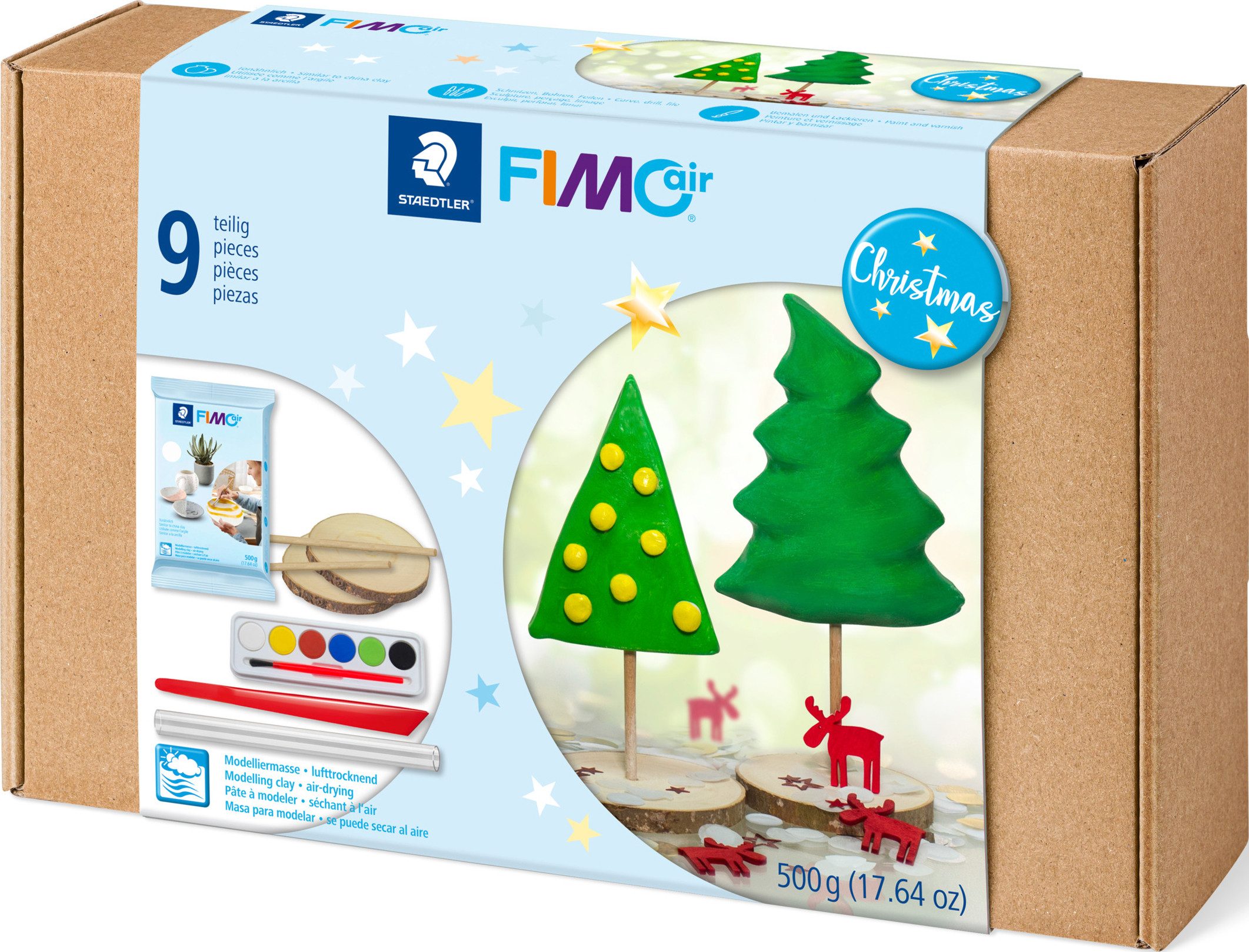 FIMO Modelliermasse Set Christmas (9-tlg), 9 Teile