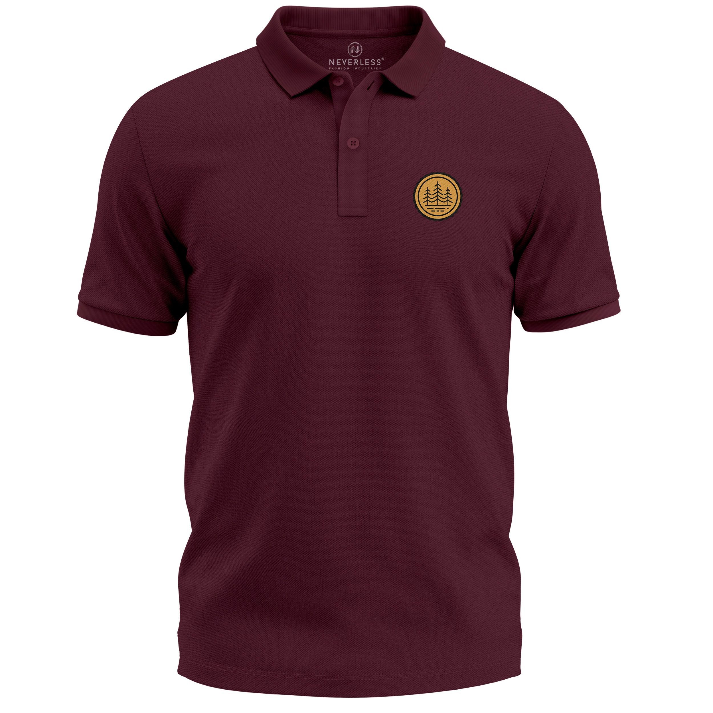 Poloshirt Poloshirt Herren mit Grafik Logo Wald– Kurzarm Polo Sommer Casual