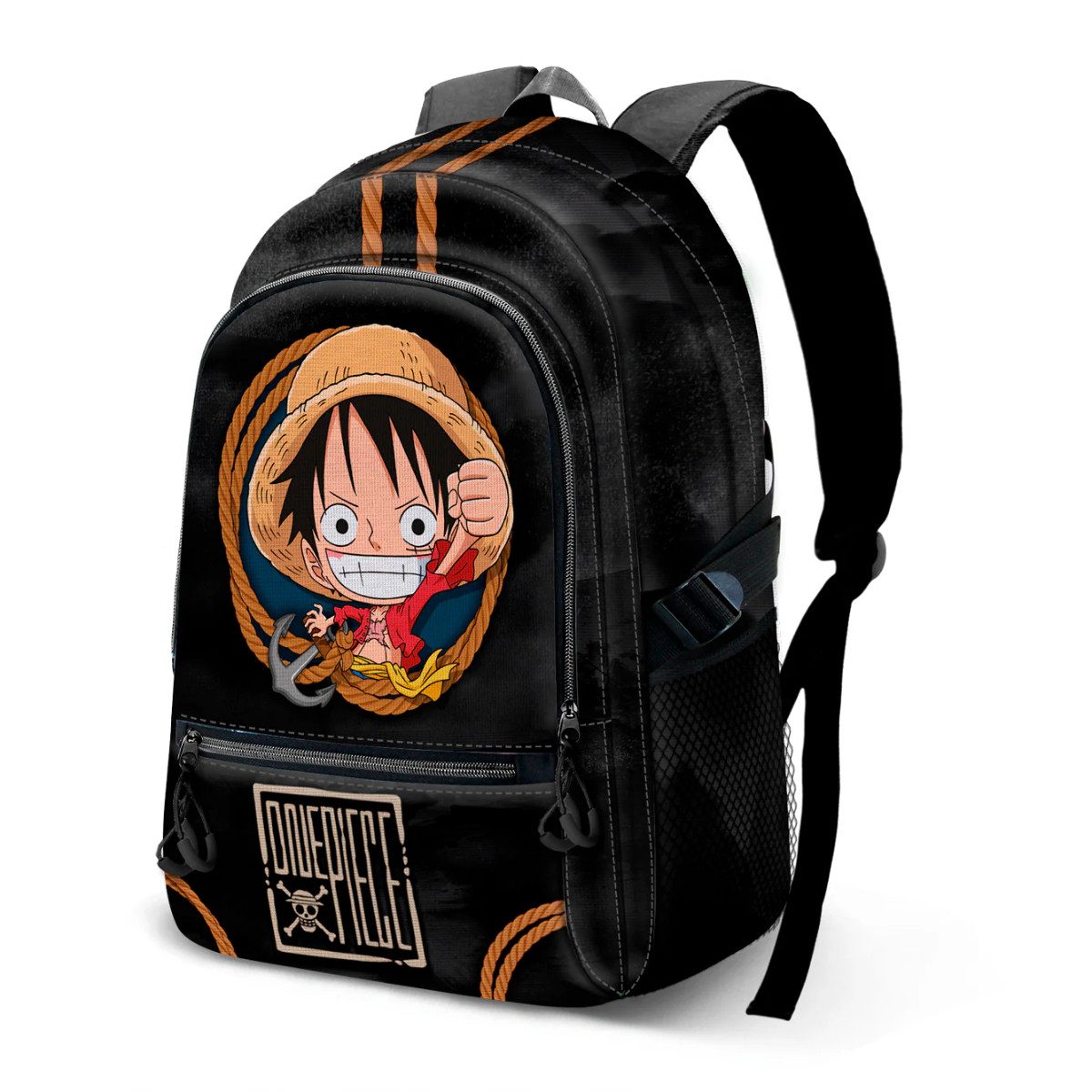 One Piece Freizeitrucksack - Schwarz mit Laptopfach wasserabweisend Ripstop Stoff (1-tlg)