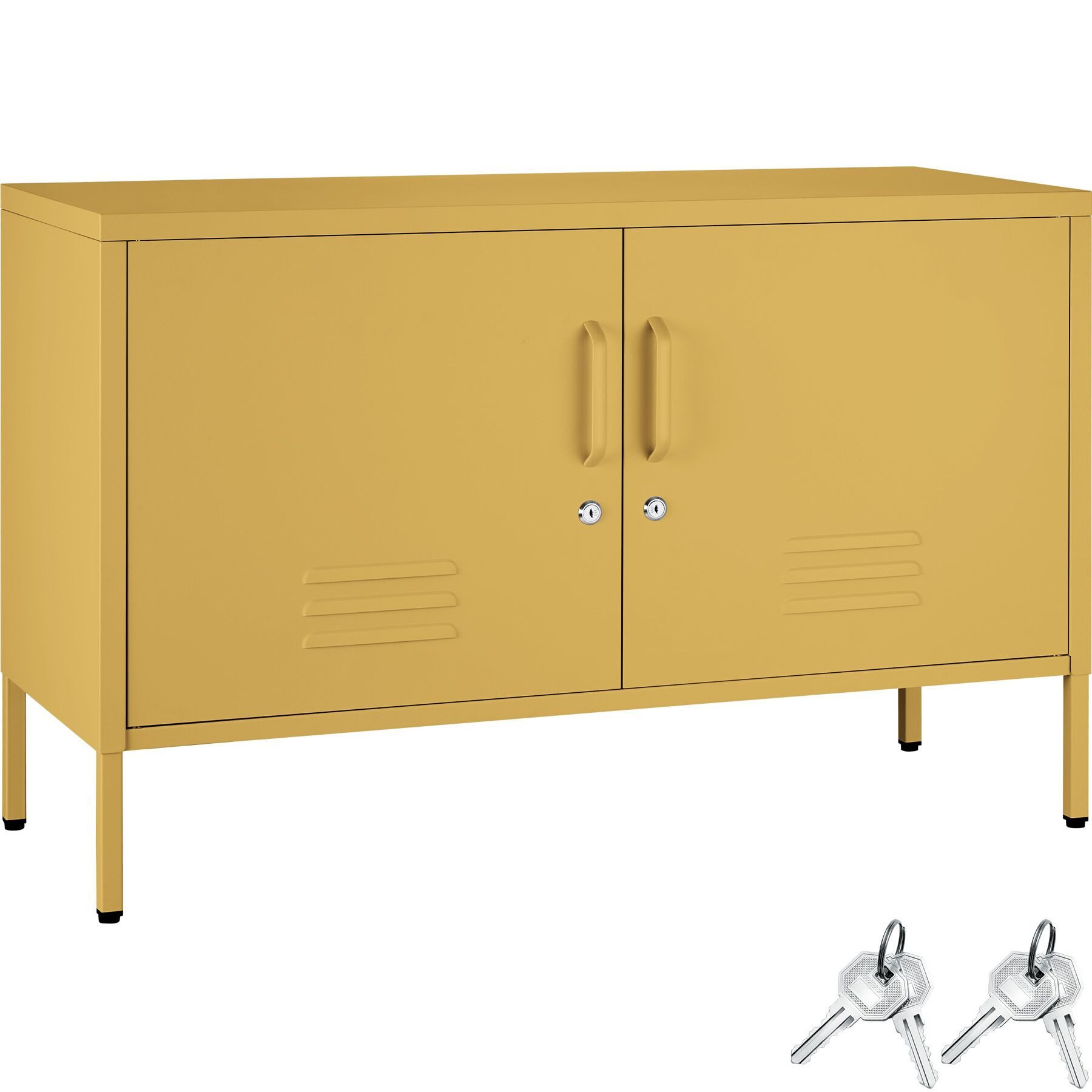 tectake Lowboard Sideboard, 2 Türen mit Magnetverschluss, einzeln abschließbar