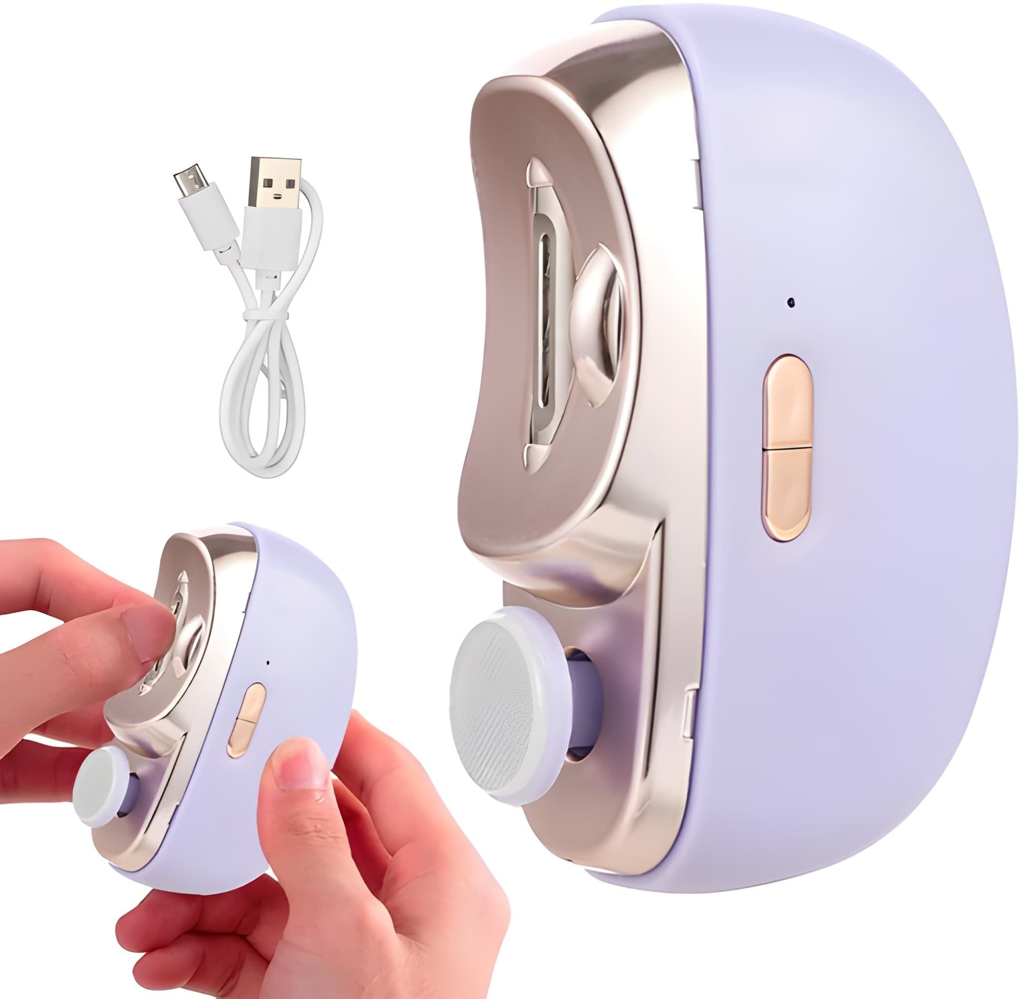 Athlix Nagelknipser Elektrischer Nagelknipser Kinder Erwachsene 2 in 1 Schleifen & Knipsen, mit Kindersicherung, leiser Betrieb, auch für Babys
