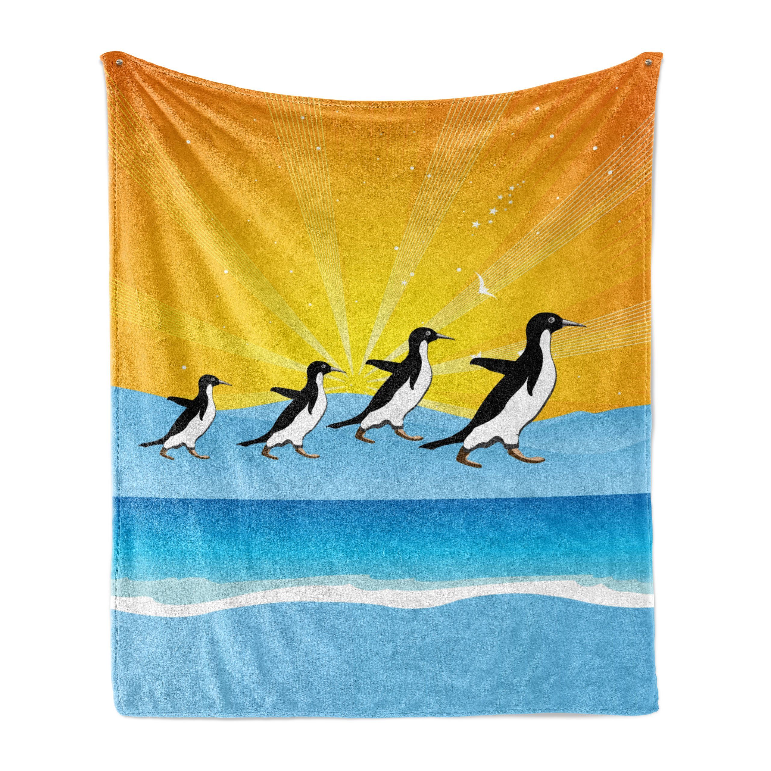 Wohndecke Gemütlicher Plüsch für Gehen Außenbereich, Penguins und Innen- Abakuhaus, den Sunburst