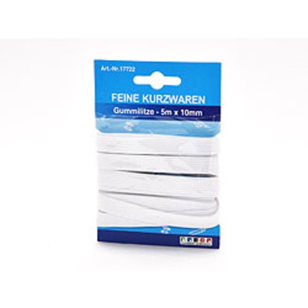 Gummiband Gummilitze Weiß 5 Meter x 10 mm – Elastisches Nähband