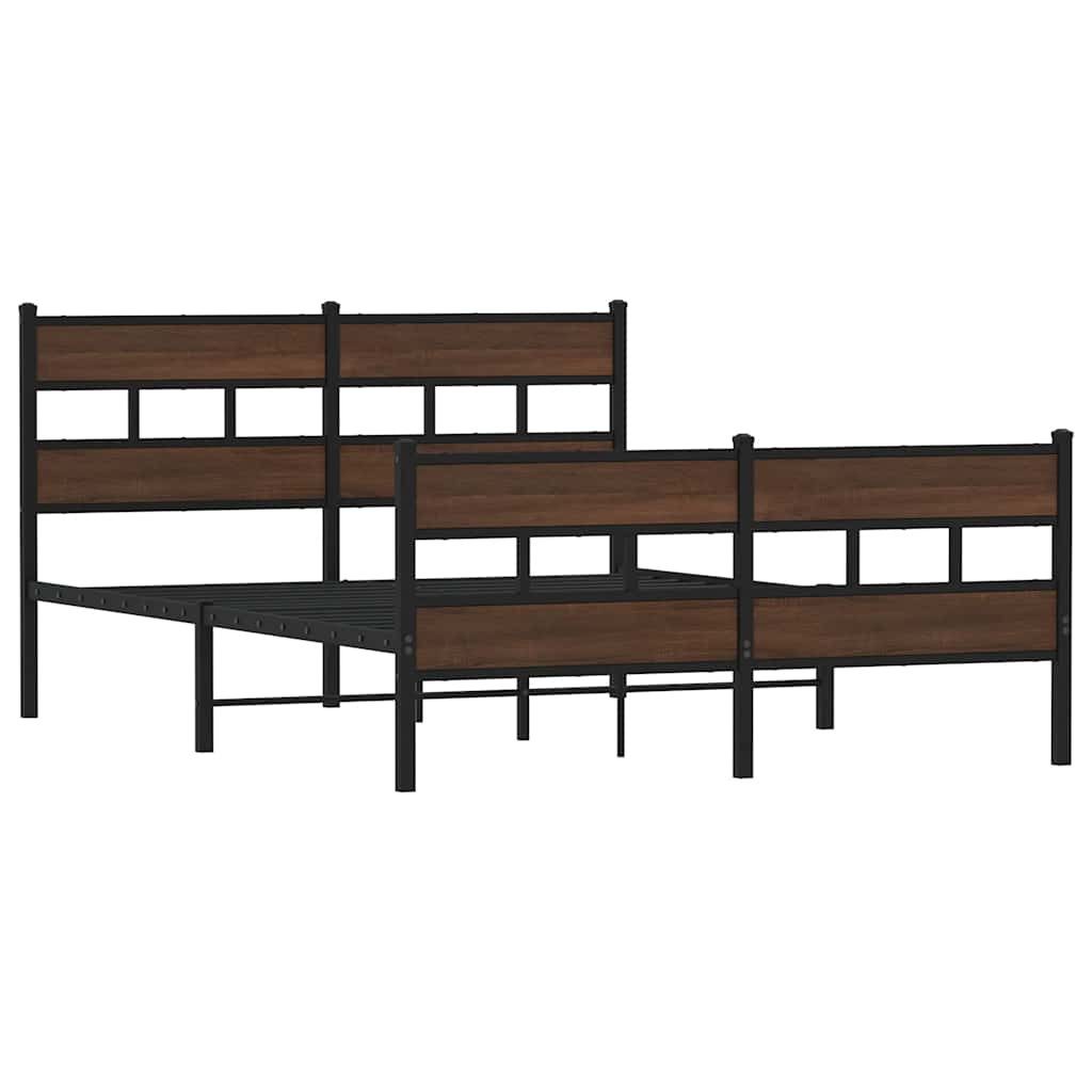 vidaXL Bett Metallbett ohne Matratze Braun günstig online kaufen