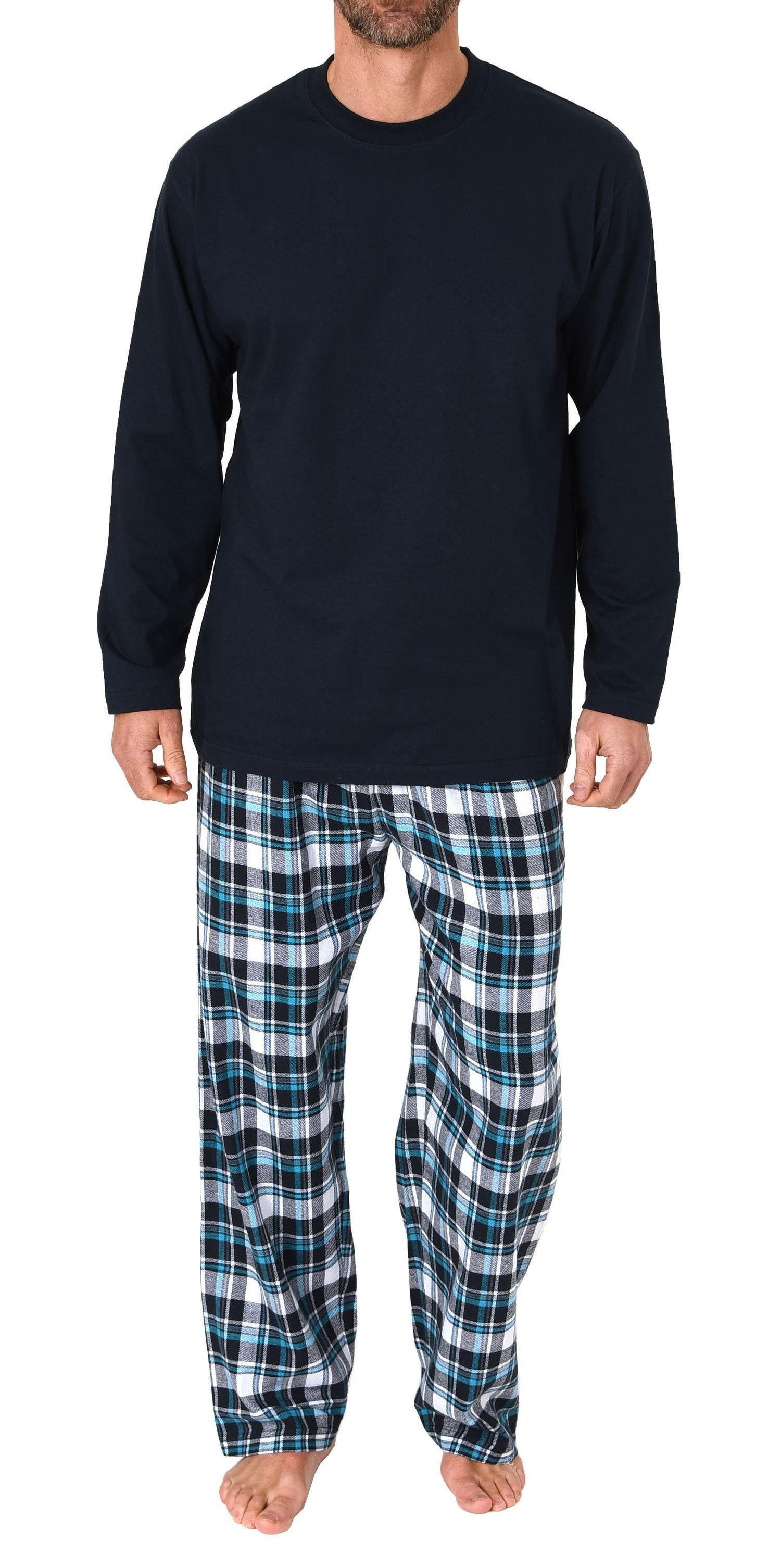 Pyjama Herren Schlafanzug lang mit Flanell-Hose - 223 10 872