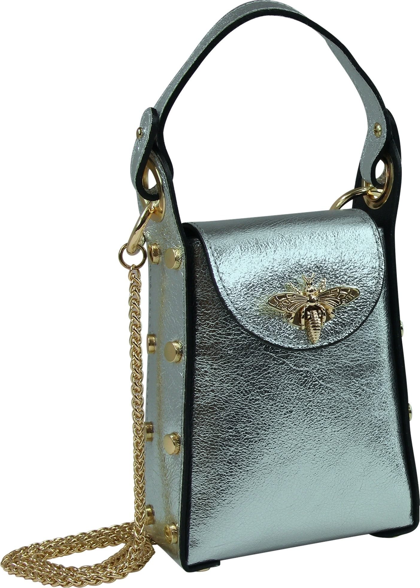 Umhängetasche Toscanto Tasche silbergrau metallic