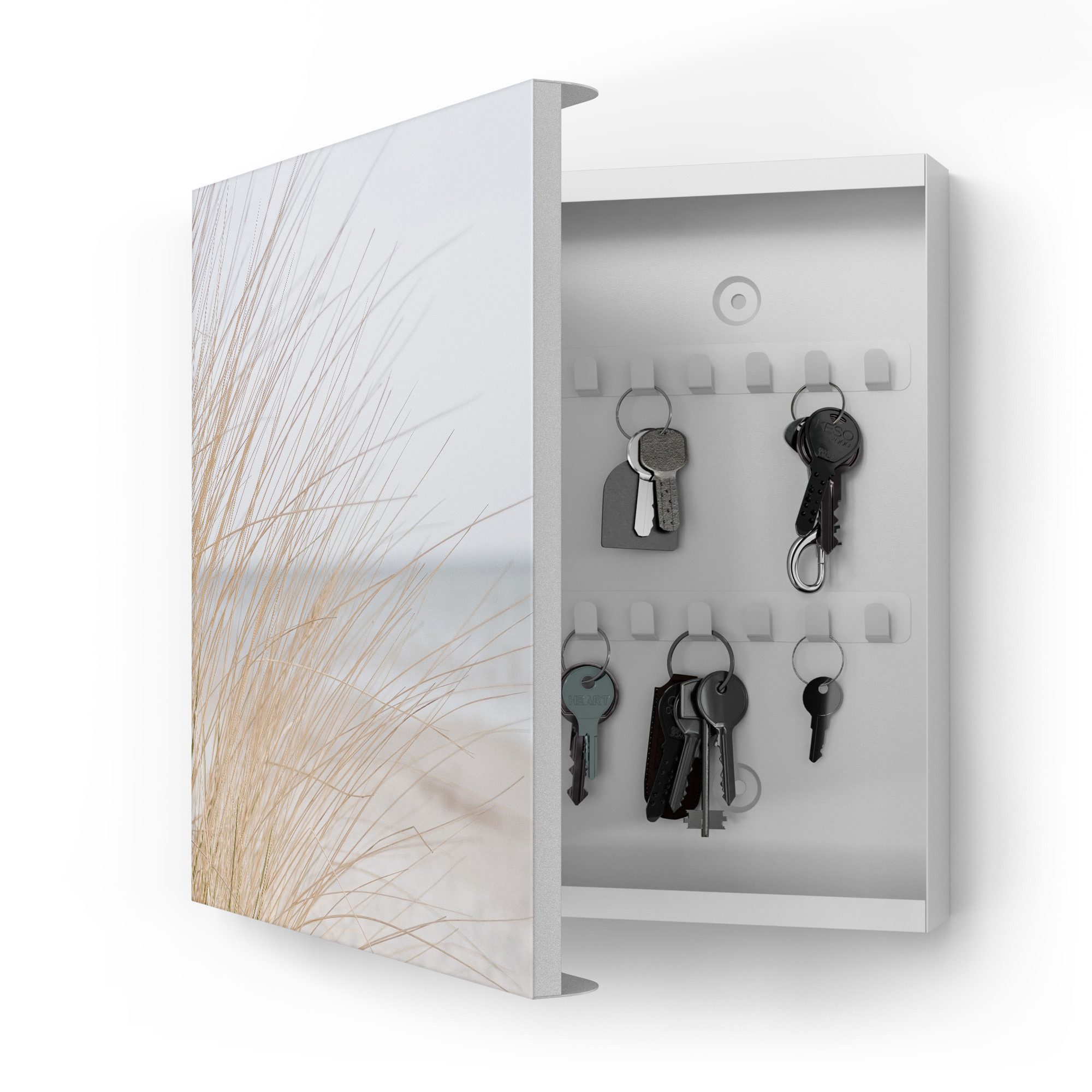 DEQORI Schlüsselkasten 'Windspiel am Strand', Schlüsselbox modern Schlüsselschrank magnetisch Schlüssel Kasten Box