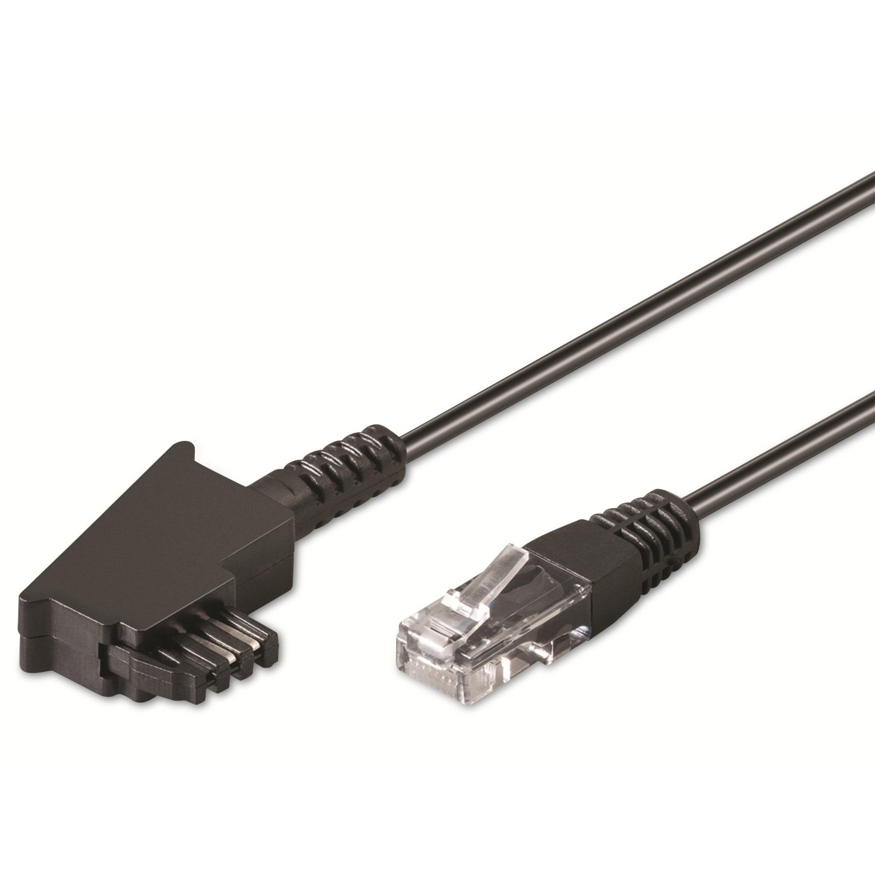 Goobay GOOBAY DSL-Anschlusskabel, TAE/F, 8P2C, schwarz, 3 m Telefonkabel