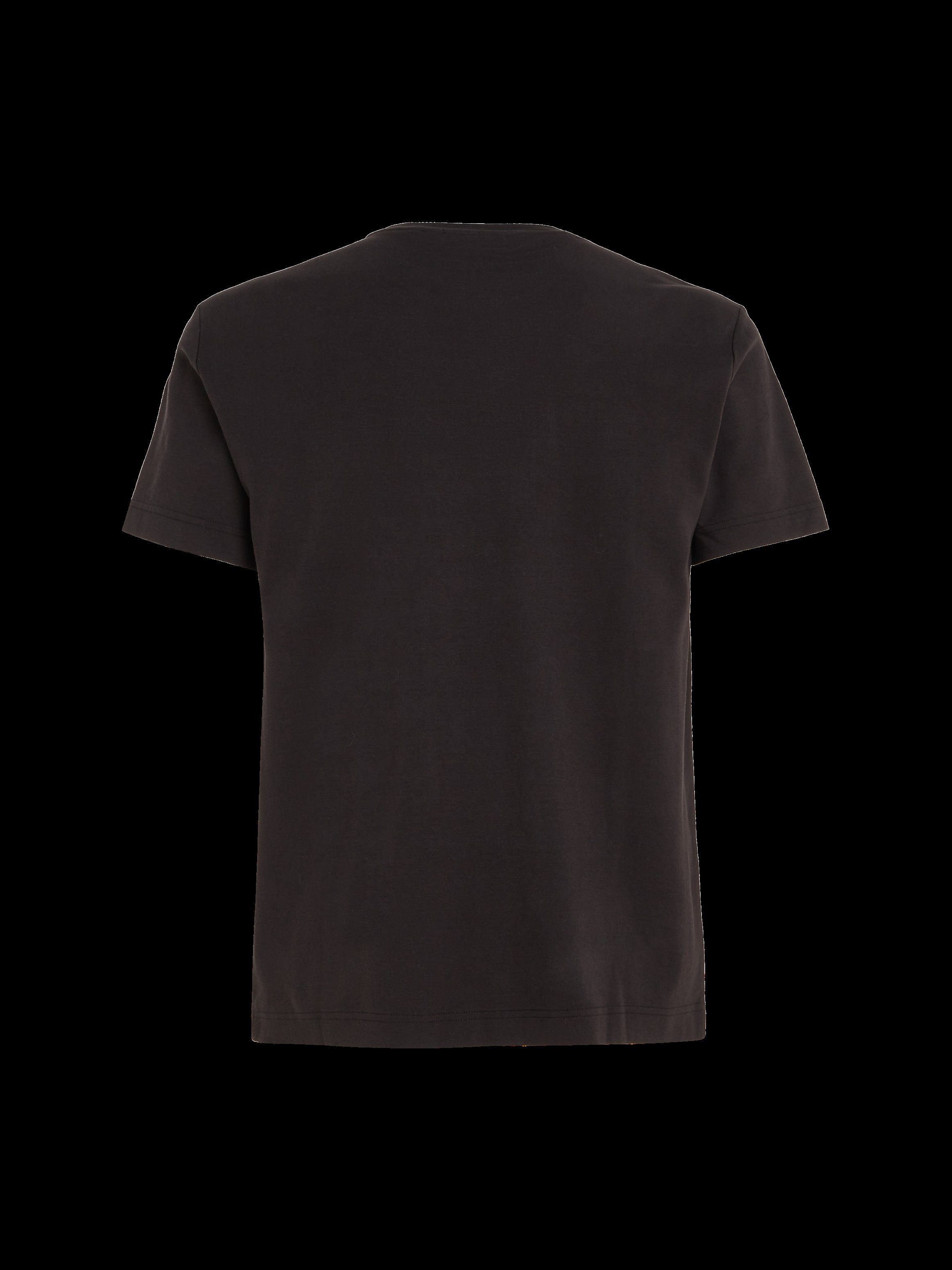 schwarz T-Shirt aus Micro Logo Calvin Klein dickem Winterjersey