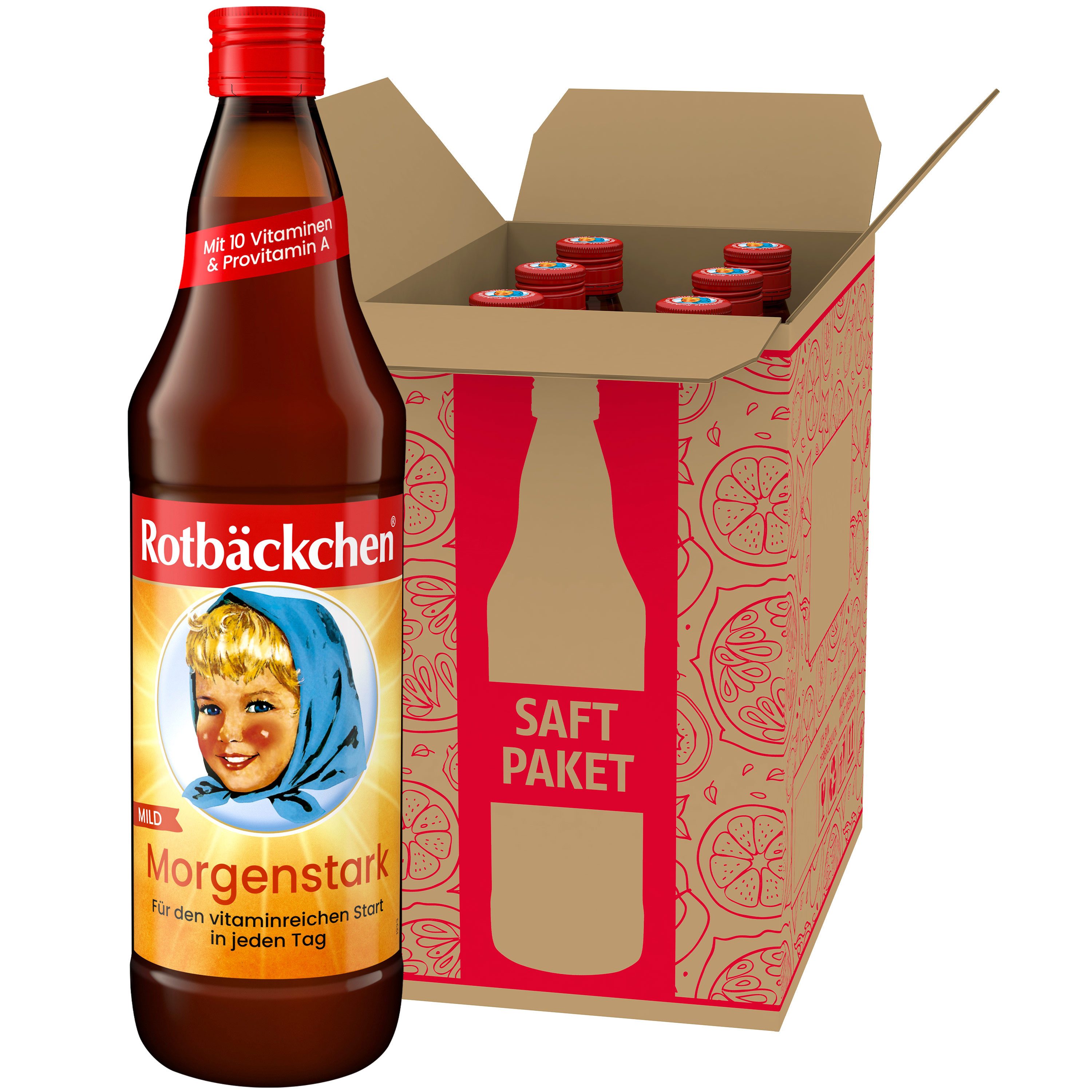 Haus Rabenhorst Saft ROTBÄCKCHEN Morgenstark 6er Pack (6 x 700 ml), 0,7 l
