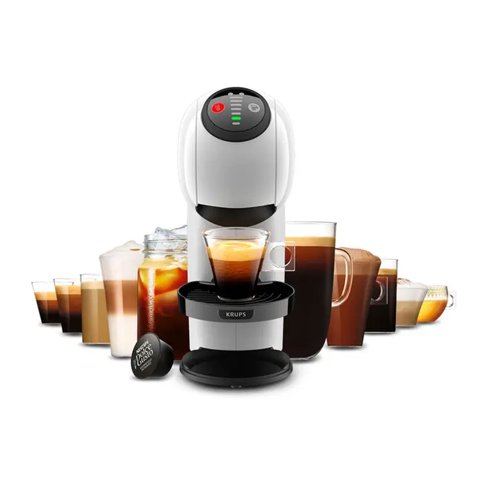 Krups Kapselmaschine KP2431, 0.8l Kaffeekanne, Ultra Kompakt, LED Volumenanzeige