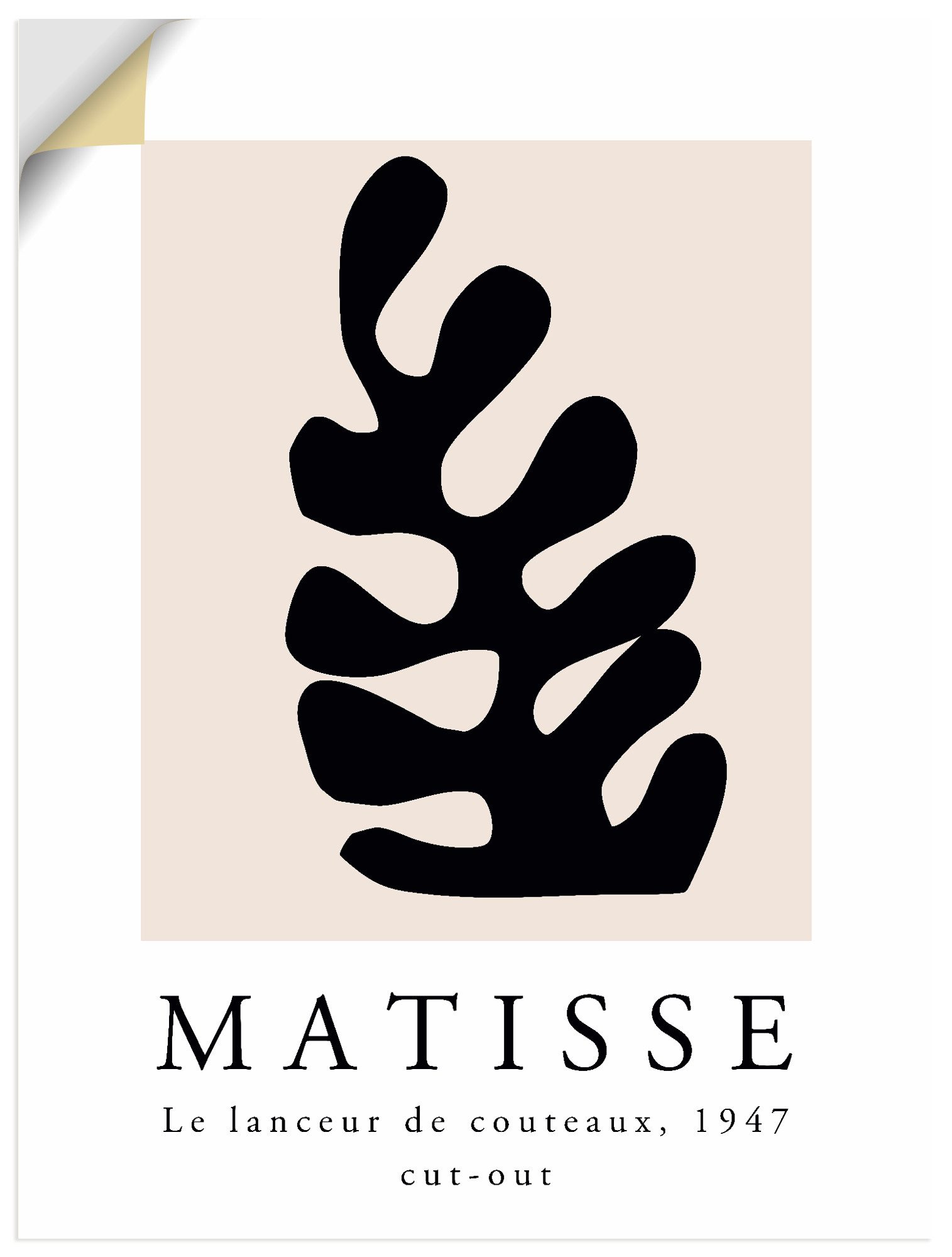 Artland Wandbild Matisse der Messerwerfer - schwarz, Muster (1 St), als Alubild, Leinwandbild, Poster, Wandaufkleber in verschied. Größen