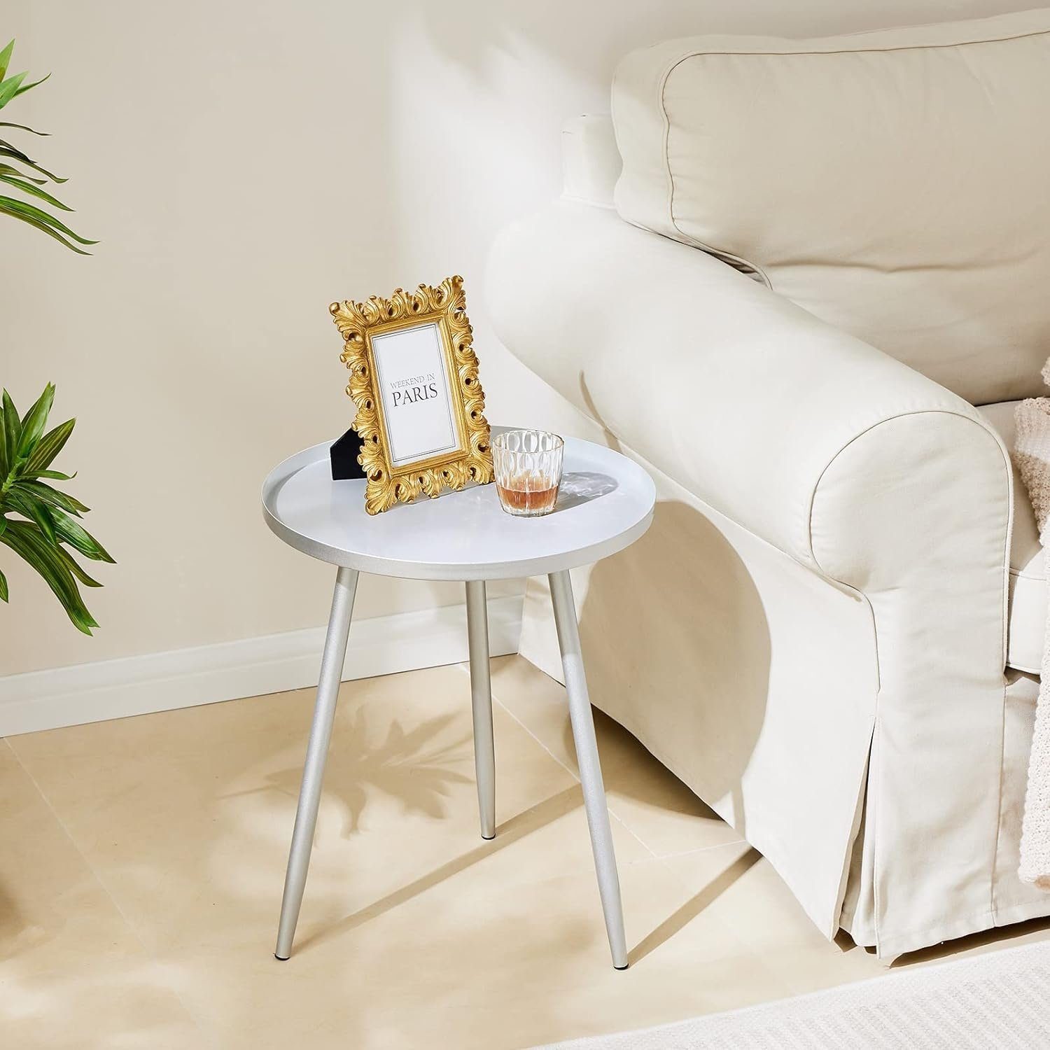 Diyarts Beistelltisch (Metall, Couchtisch Rund), mit Schutzrand, Skandinavi günstig online kaufen