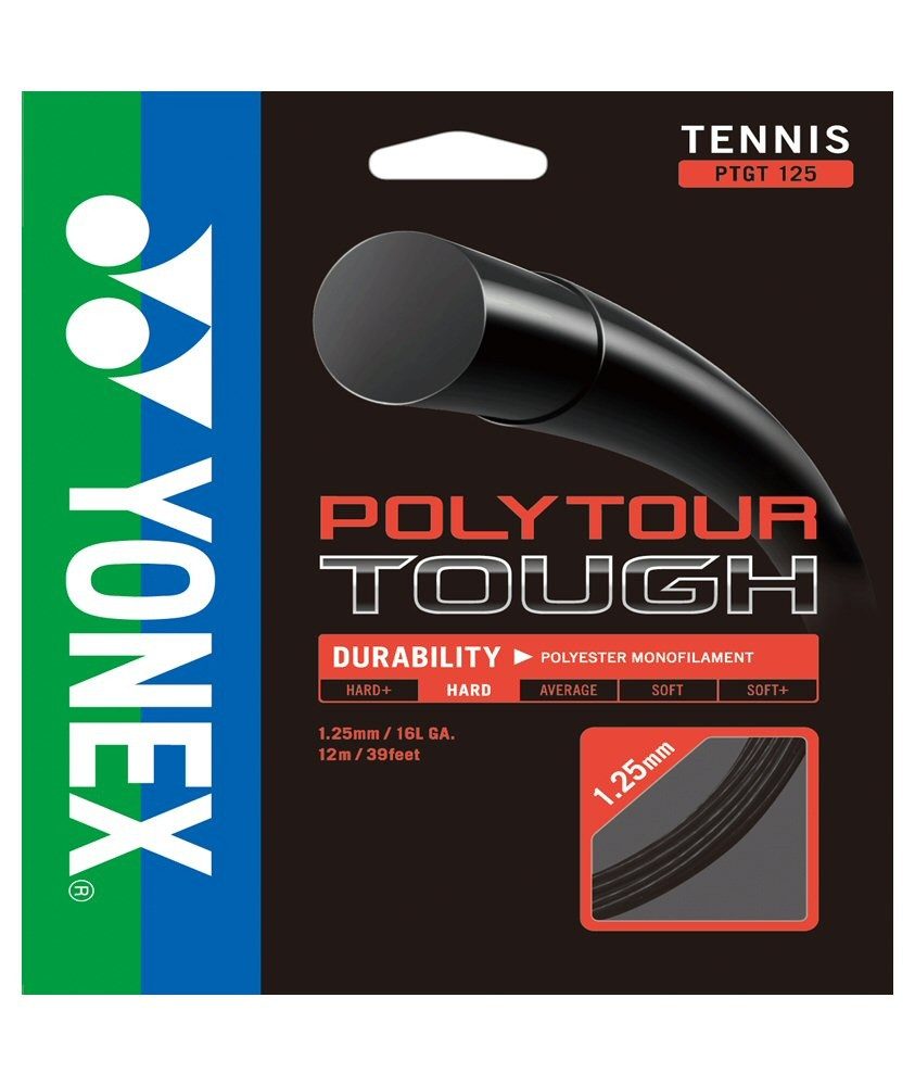 Tennissaite Poly Tour Tough 1.25 (Haltbarkeit) schwarz 12m Set