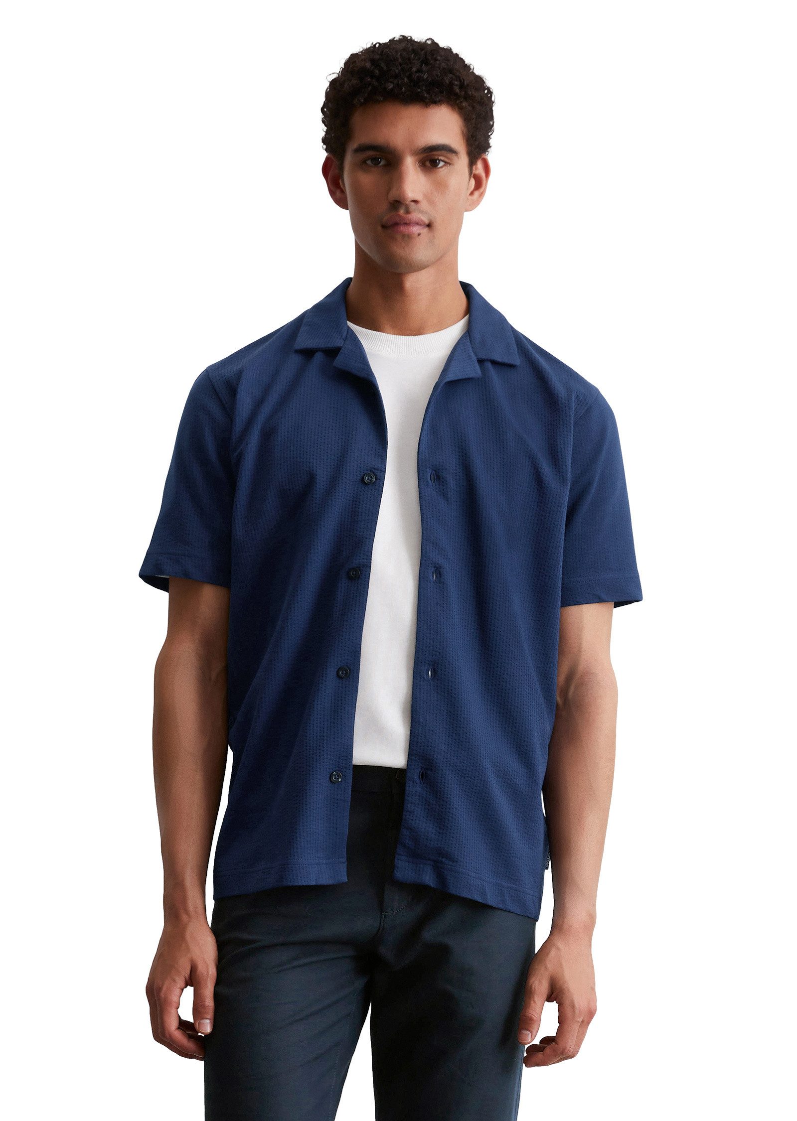 Marc O'Polo Kurzarmshirt aus Bio-Baumwoll-Mix günstig online kaufen