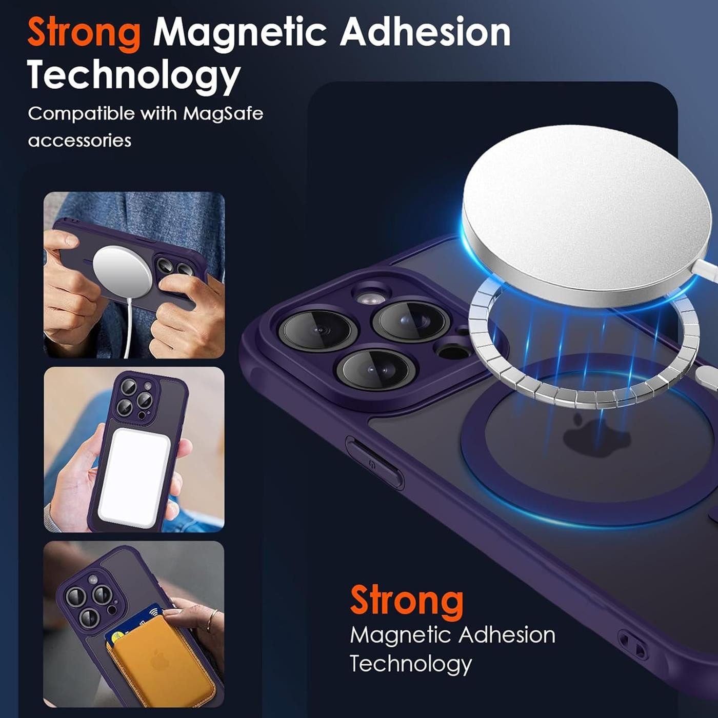 CoolGadget Handyhülle für Apple iPhone 14 Pro 6,1 Zoll, Kamera Schutz Hülle Silikon Hard Case Schutzhülle für Magsafe Zubehör – Bild 4 von 5