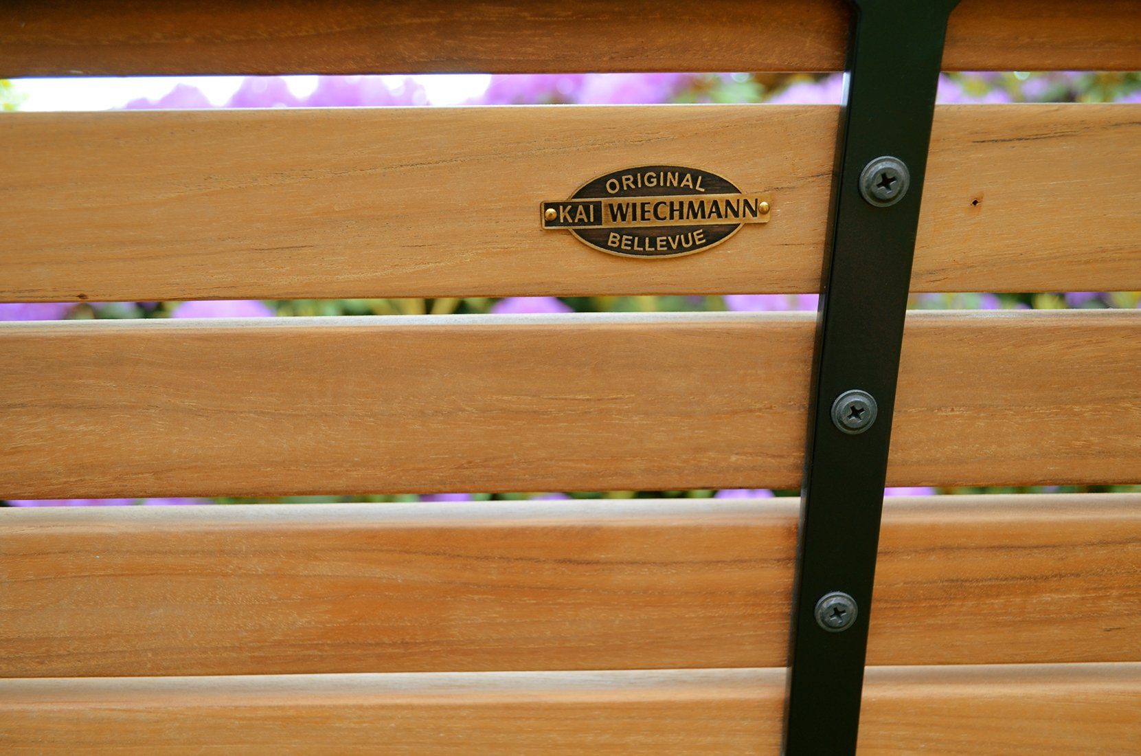 Kai Wiechmann Klapptisch Premium Teak Falttisch 120 x 80 cm als wetterfester Balkontisch, rostfreier und langlebiger Teak Eisen Gartentisch