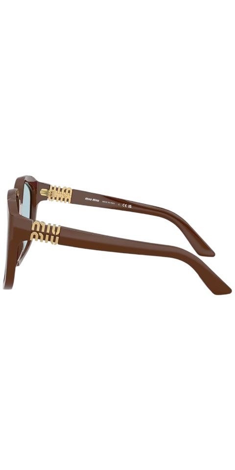 Miu Miu Sonnenbrille Miu Miu MU A07S Sonnenbrille Damen Braun Acetat Blaue Gläser