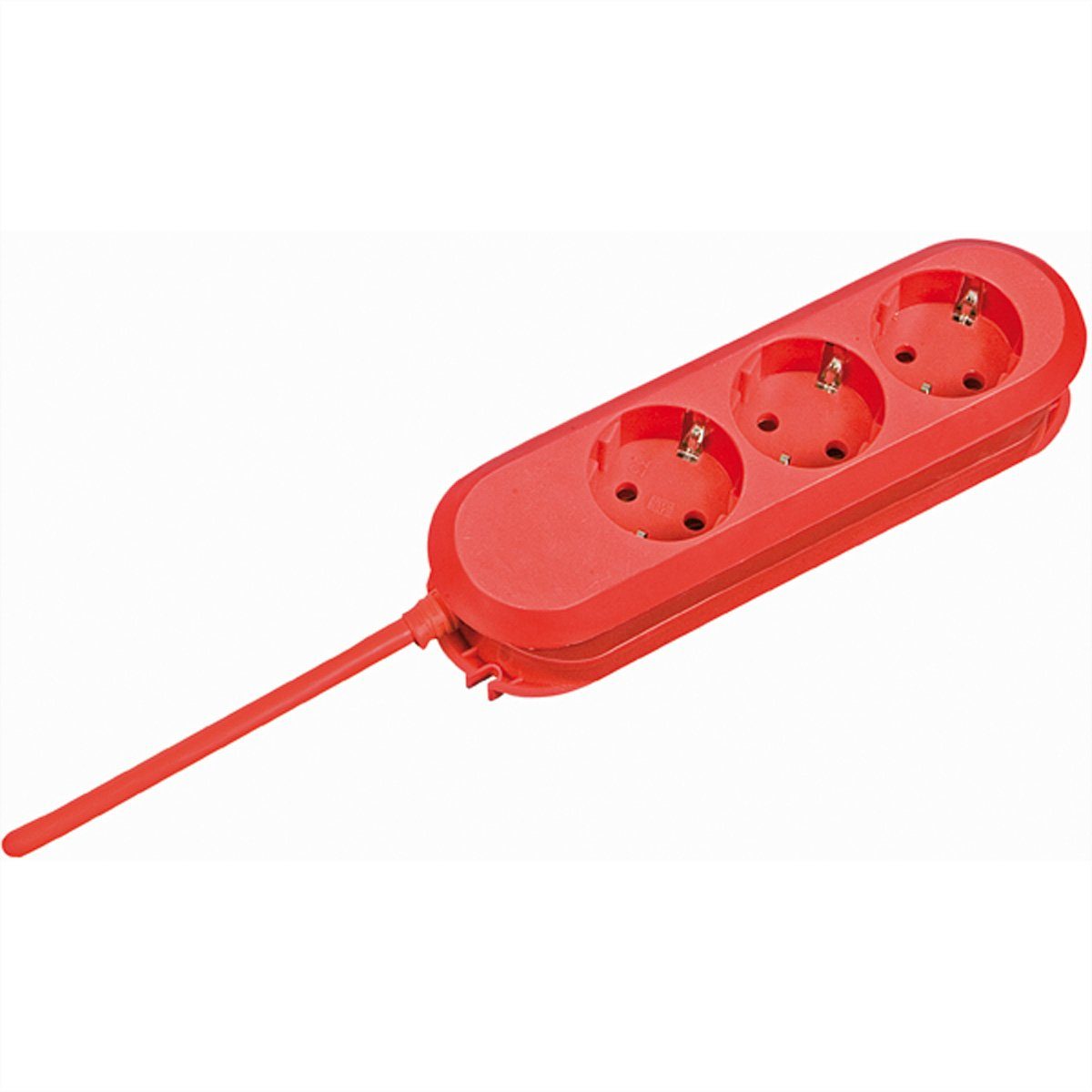 Bachmann SMART Steckdosenleiste 3x CEE7/3 Steckdosenleiste (Kabellänge 3 m), rot, 3m CEE7/7, 388.371