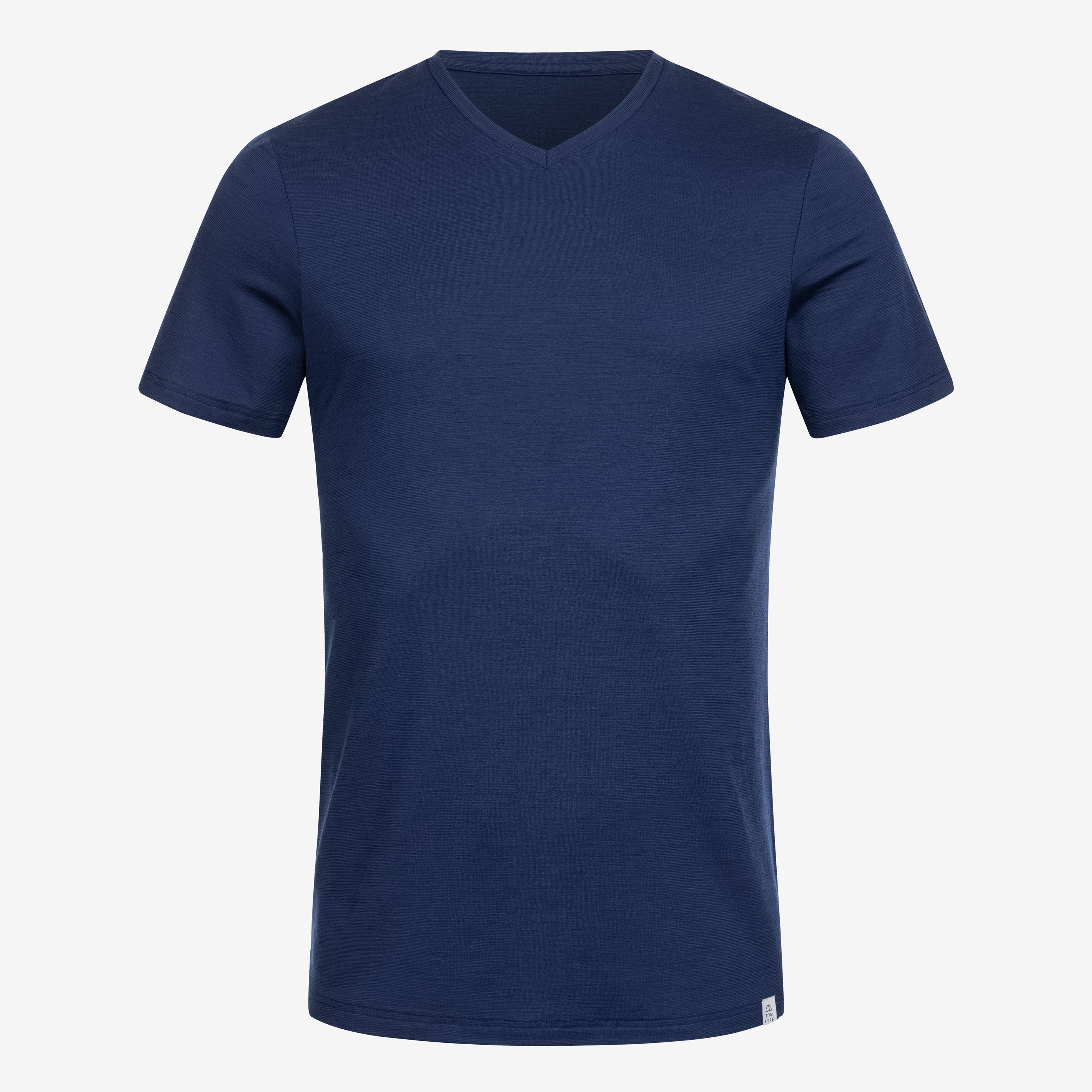 Tom Fyfe T-Shirt Merino T-Shirt V-Ausschnitt Herren Marine