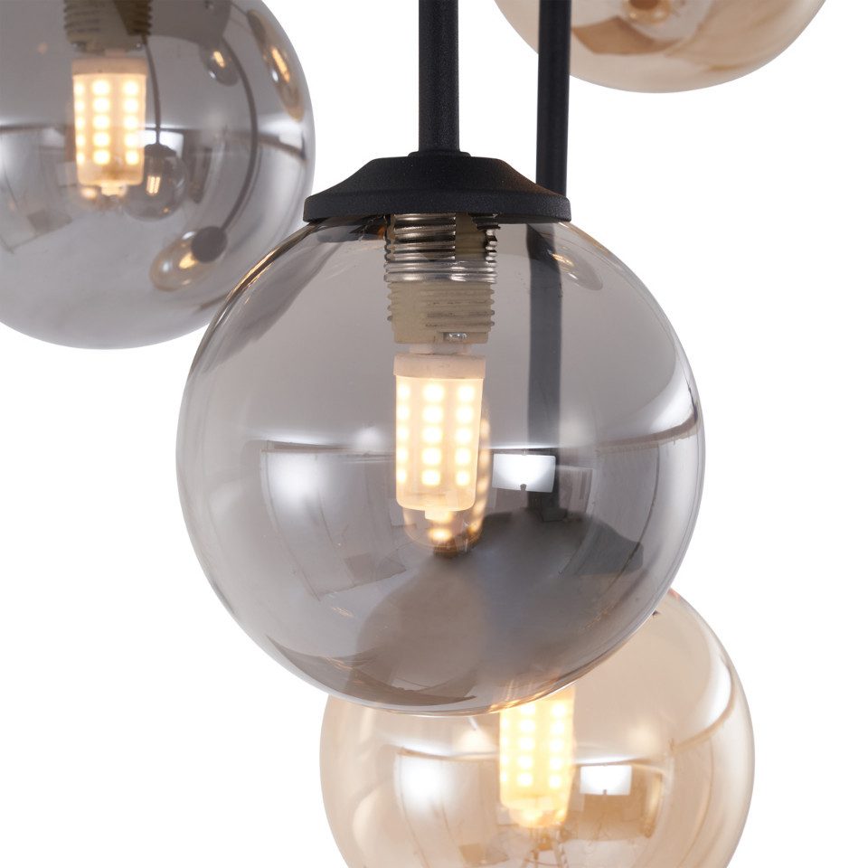 Qazqa Deckenleuchte Athens, ohne Leuchtmittel, G9, Schwarz, Modern, Metall, günstig online kaufen