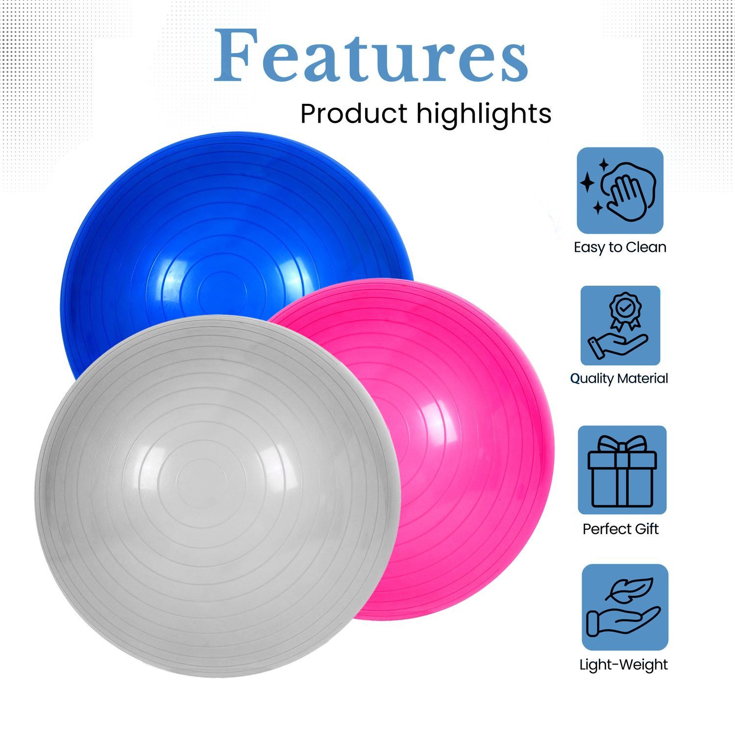 EmpireAthletics Gymnastikball, Sitzball Gymnastik-Ball Gummi-Material Fitnessball 75 cm Ø mit Pumpe