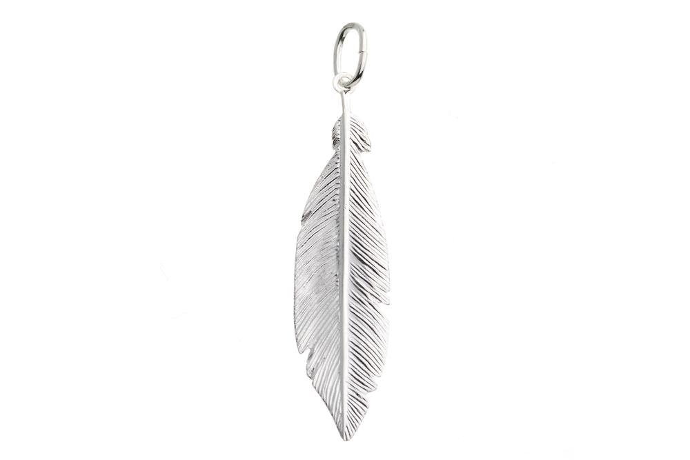 Silberkettenstore Kettenanhänger Anhänger Feder, groß - günstig online kaufen