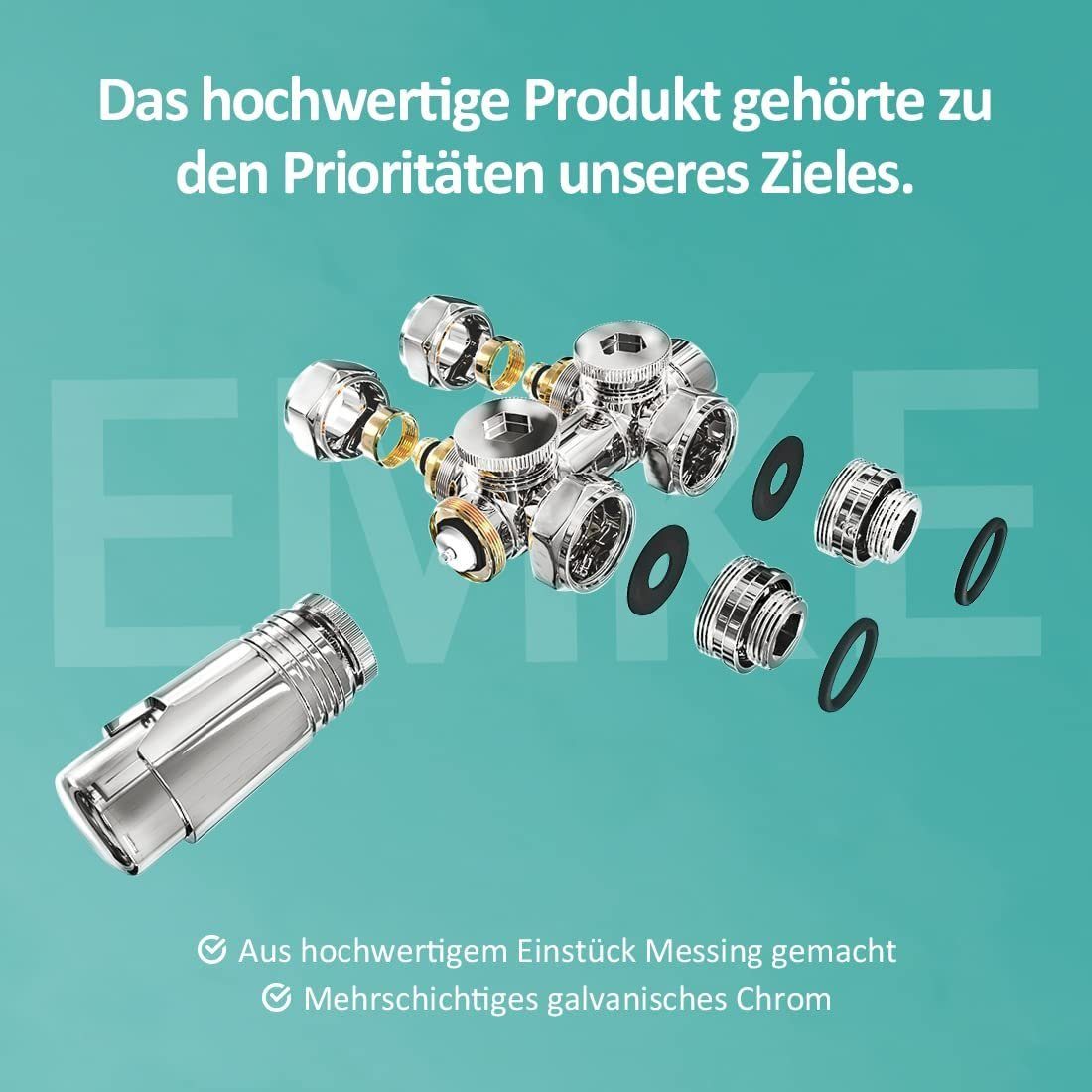 EMKE Heizkörperthermostat Anschlussarmatur Ventil mit Thermostat für Heizkö günstig online kaufen