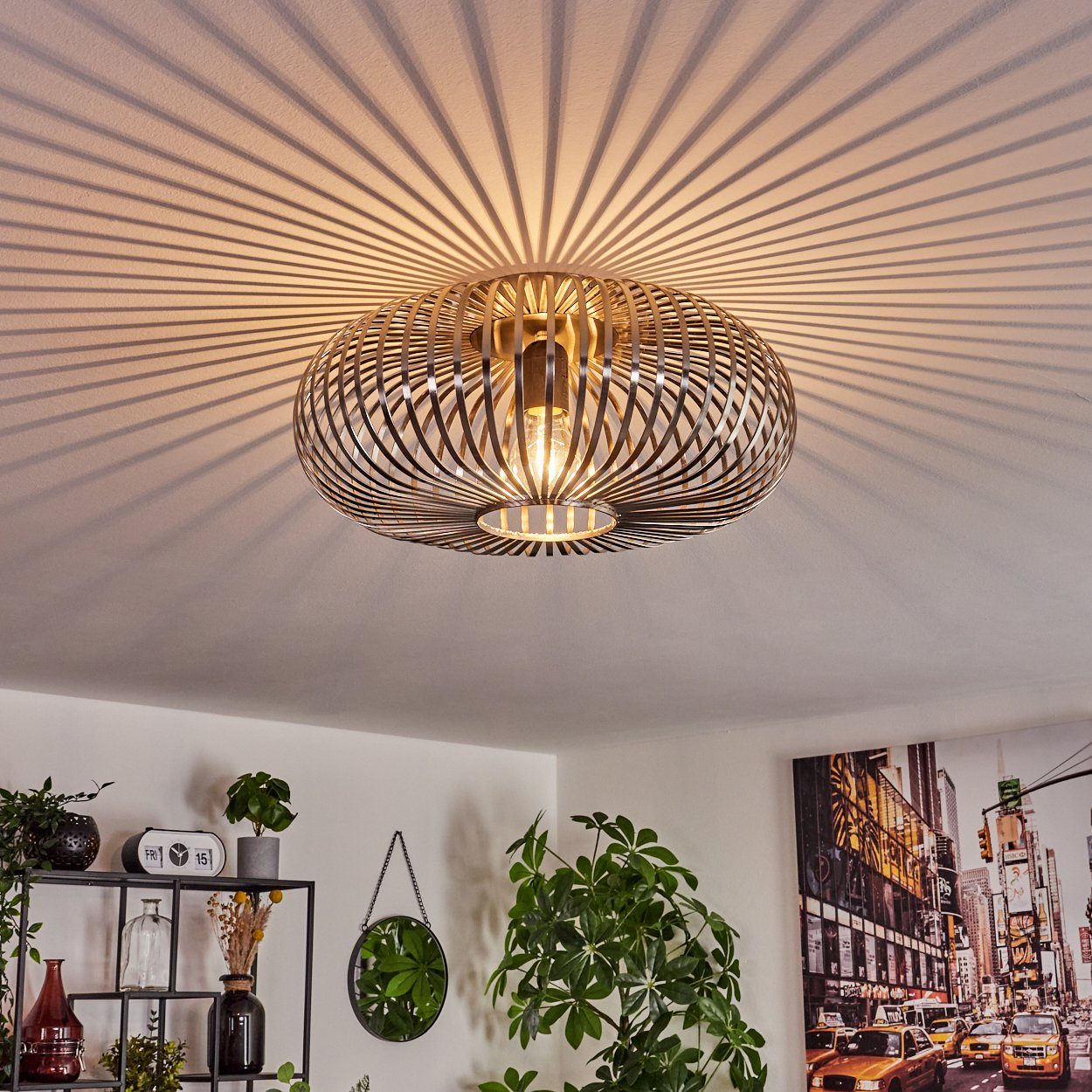 hofstein Deckenleuchte moderne Deckenlampe aus Metall in Silberfarben, ohne günstig online kaufen