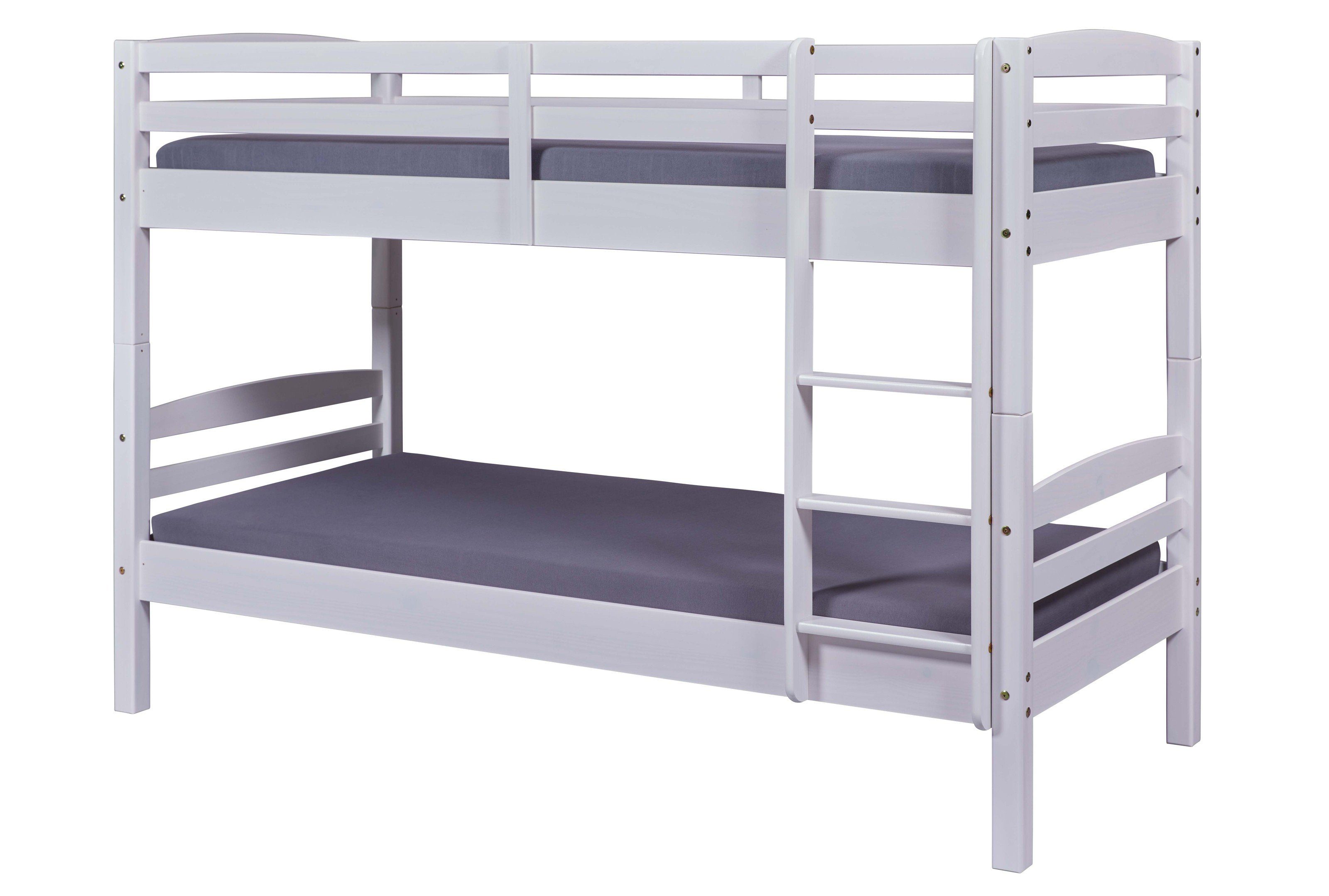 Inter Link Etagenbett aus Massivholz in Weiss (BxHxT: 212x146,5x98,5 cm)