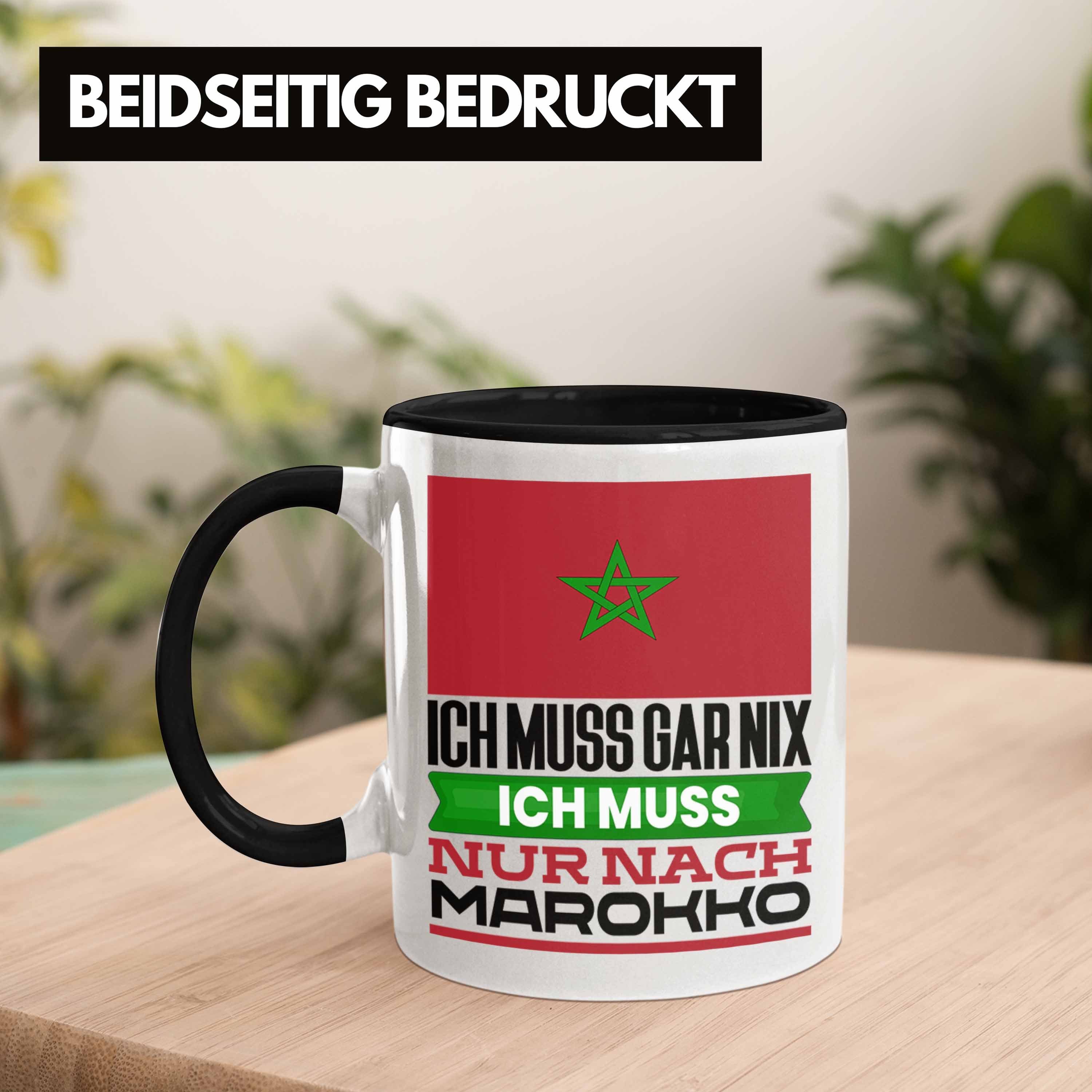 Trendation Tasse Marokko Tasse Geschenk Marokkaner Schwarz I Urlaub für Geburtstag Geschenkidee