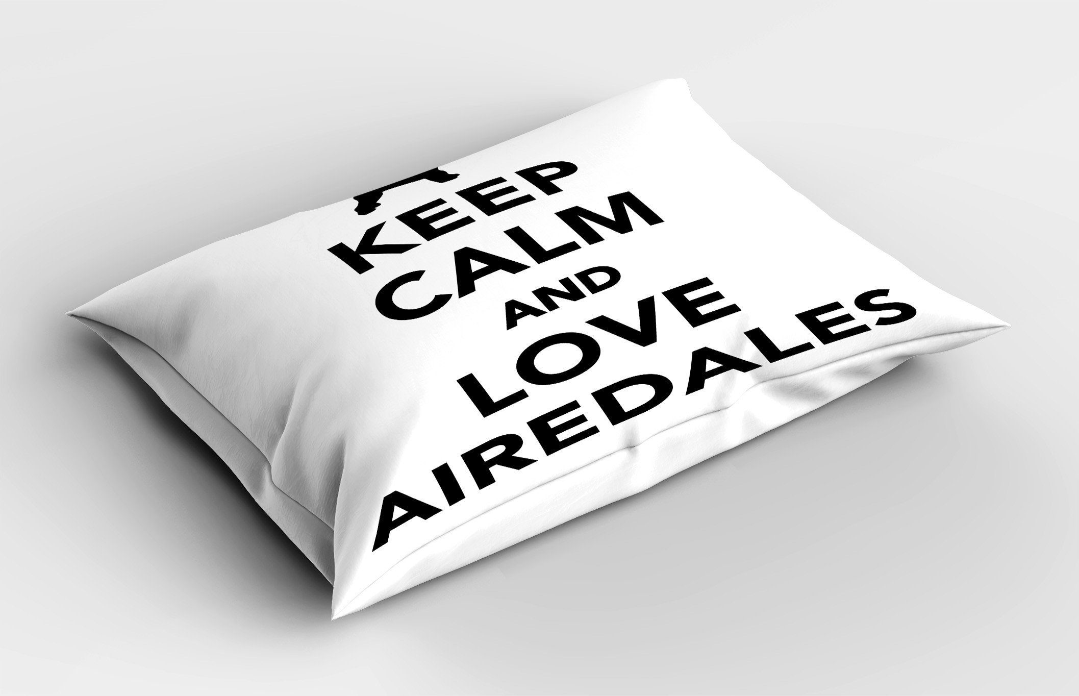 Stück), und Standard Size Kissenbezüge Kissenbezug, Behalten Airedales Liebe (1 Gedruckter Dekorativer Sie Ruhe Abakuhaus King Zitat