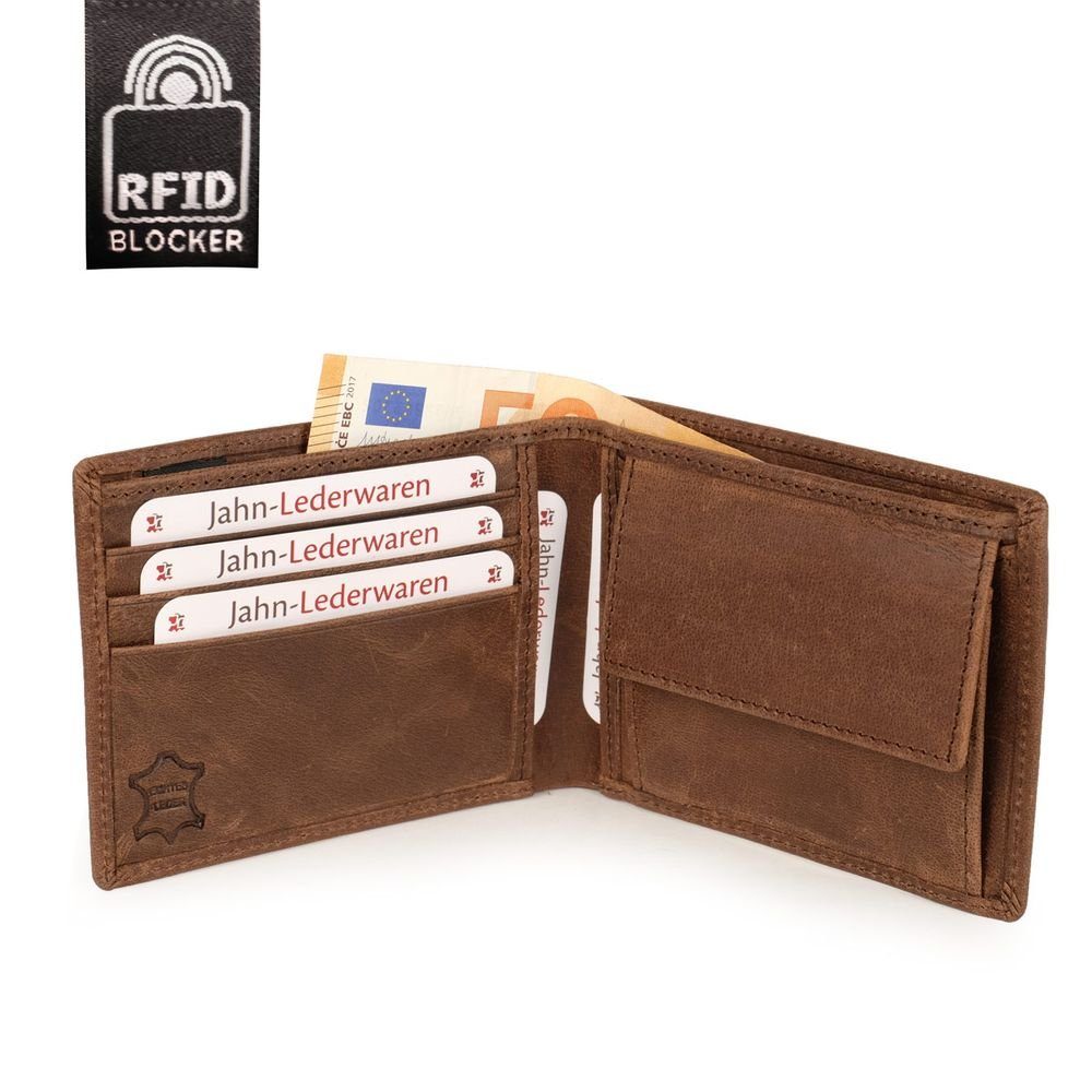 Hamosons Geldbörse RFID Herren-Geldbörse / Portemonnaie, Leder, Braun, Hamosons 108