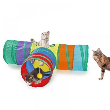 GelldG Spieltunnel Faltbar Kätzchen Tunnel Katzenspielzeug interaktives