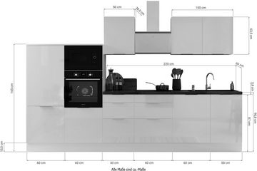 RESPEKTA Küche Elisabeth, vormontiert, inkl. E-Geräte, Breite 340 cm