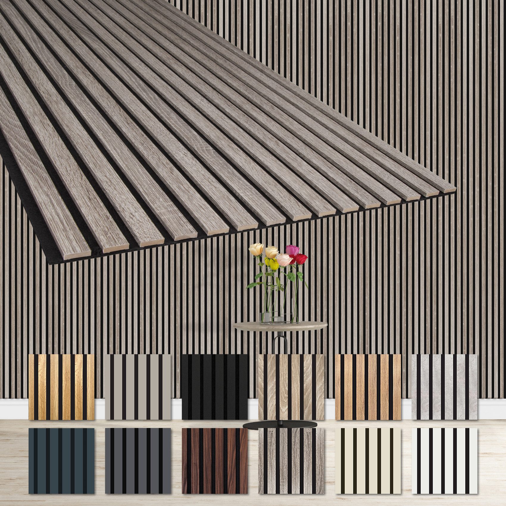 Hexim Wanddekoobjekt AP07 (Akustikpaneele 4 Stück 278x60cm Holz Comfort - f günstig online kaufen