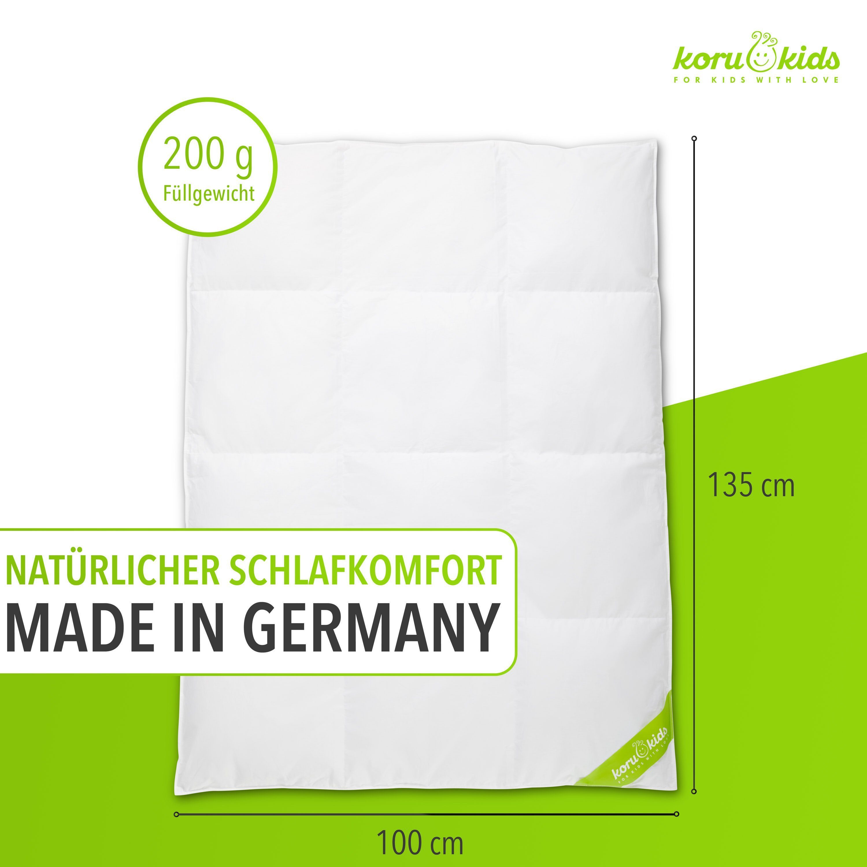 Koru Kids Kinderbettdecke Daunen Bettdecke Kinder 100x135cm, Füllung: 100% günstig online kaufen