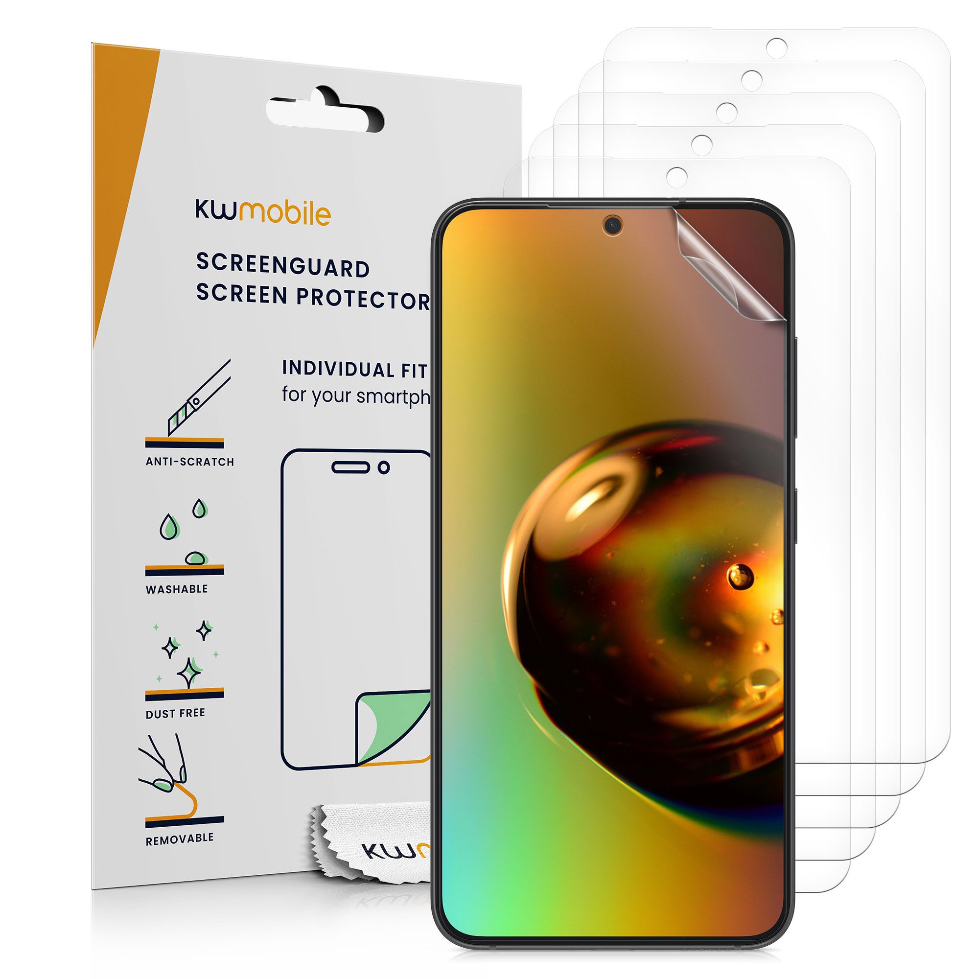 kwmobile Displayschutzfolie 6x Folie, 6 Stück, klare Displayschutzfolie Displayschutz transparent Schutzfolie