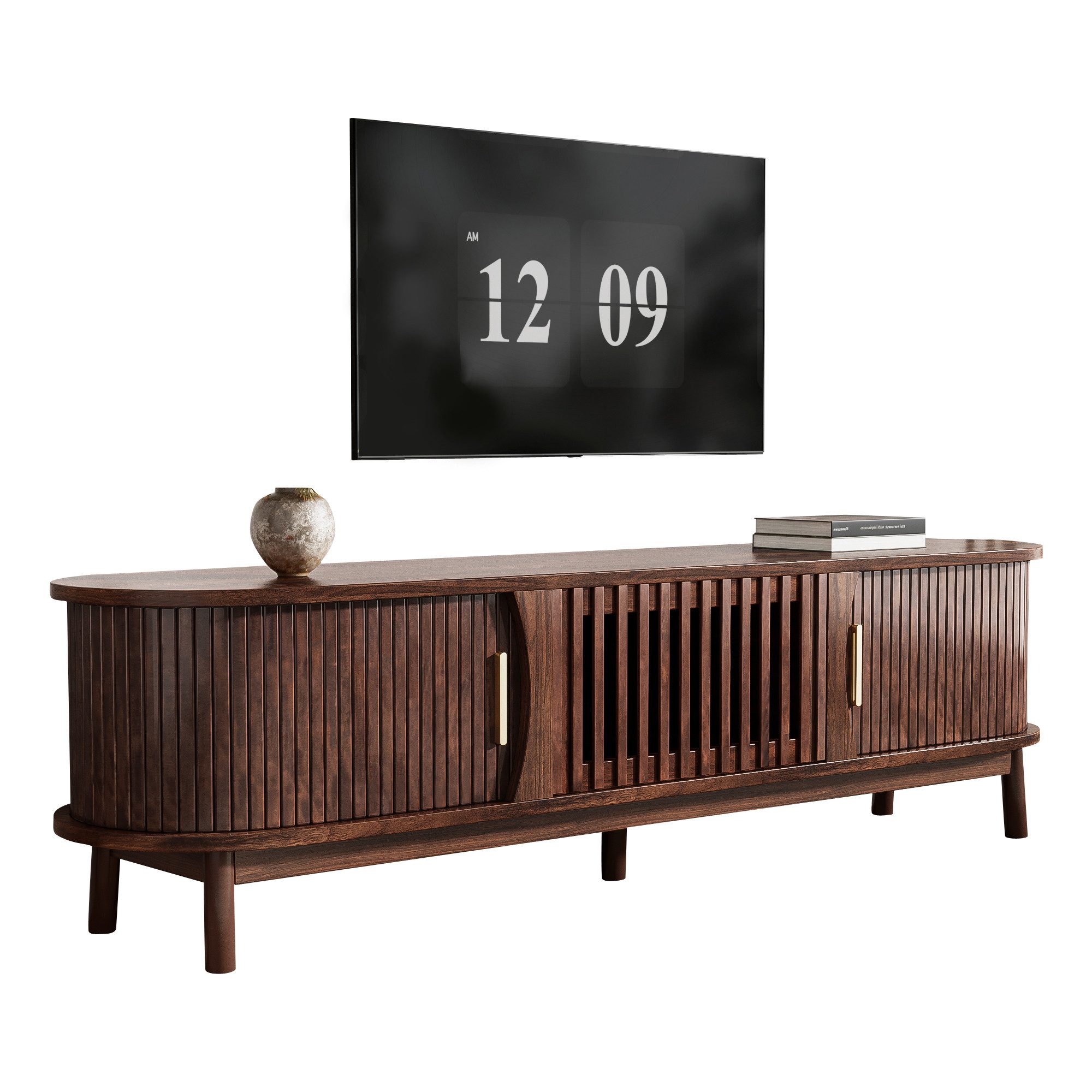 Merax Lowboard mit 2 Schiebetüren und Klapptür (TV-Lowboard TV-Unterschrank günstig online kaufen