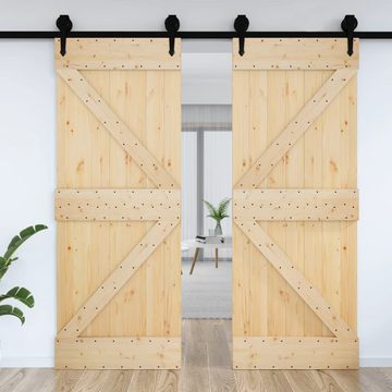 vidaXL Zimmertür Tür 85x210 cm Massivholz Kiefer Schiebetür Innentür Innenraum-Tür Holz