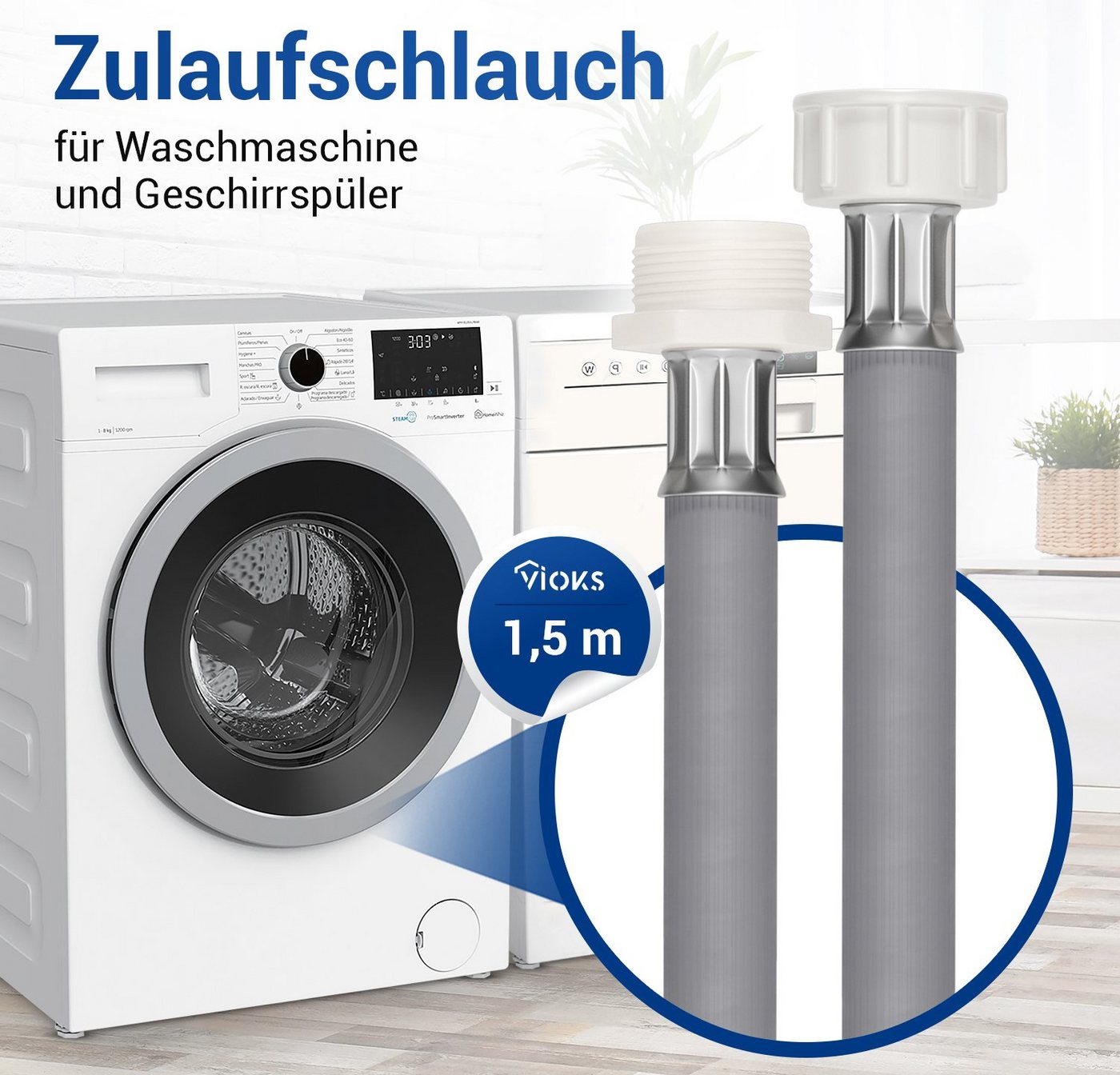 Thumbnail - VIOKS Zulaufschlauch Verlängerung Typ 3/4" IG x AG 1,5m 25°C