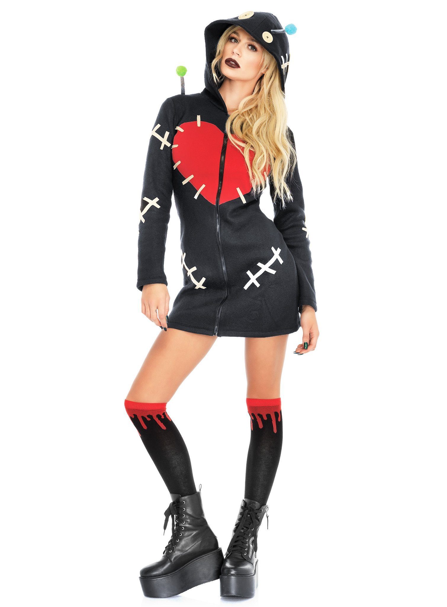 Leg Avenue Kostüm Voodoopuppe Hoodie Dress