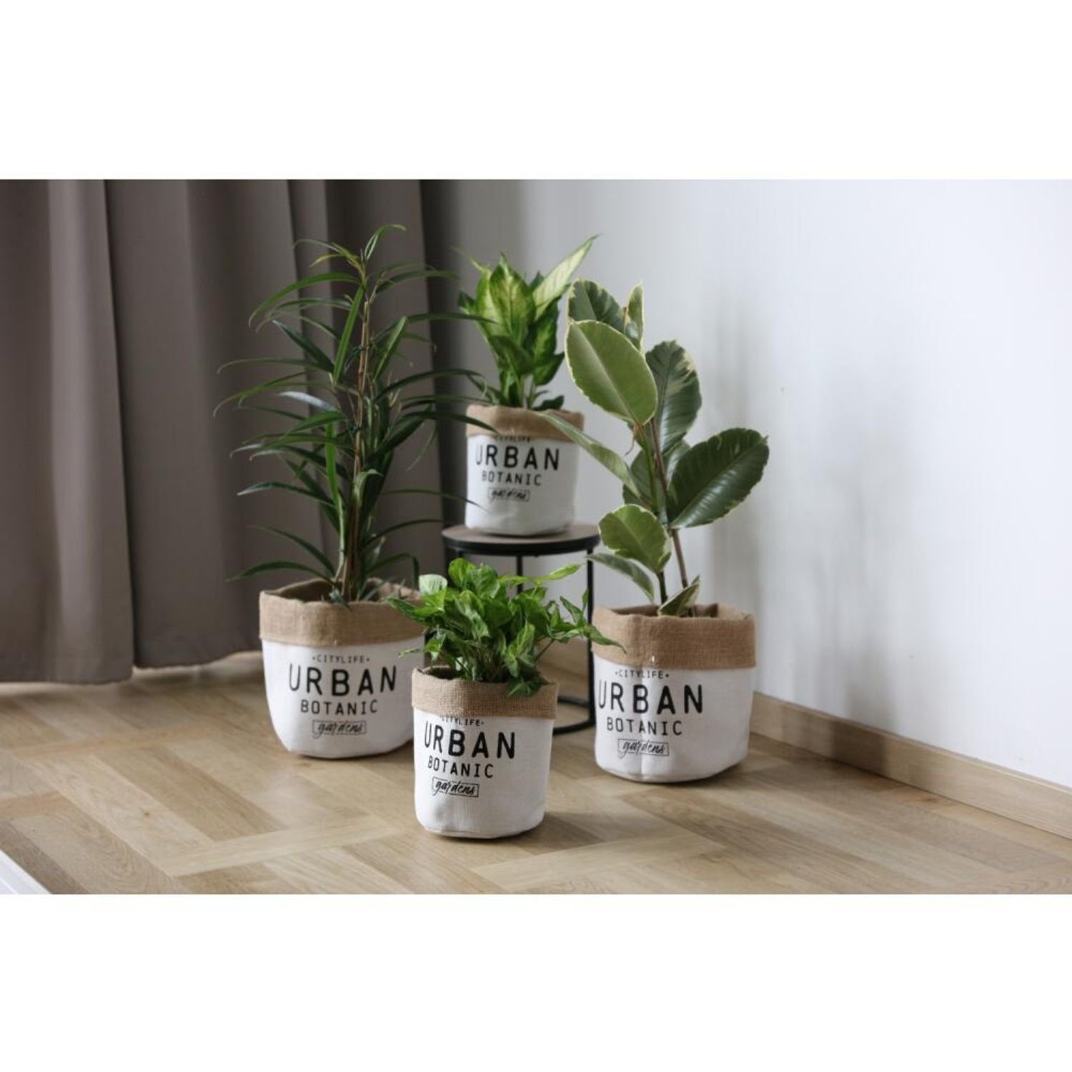 Koopman Pflanzkübel 12x Jutesack Klein 17cm Übertopf Blumenkübel