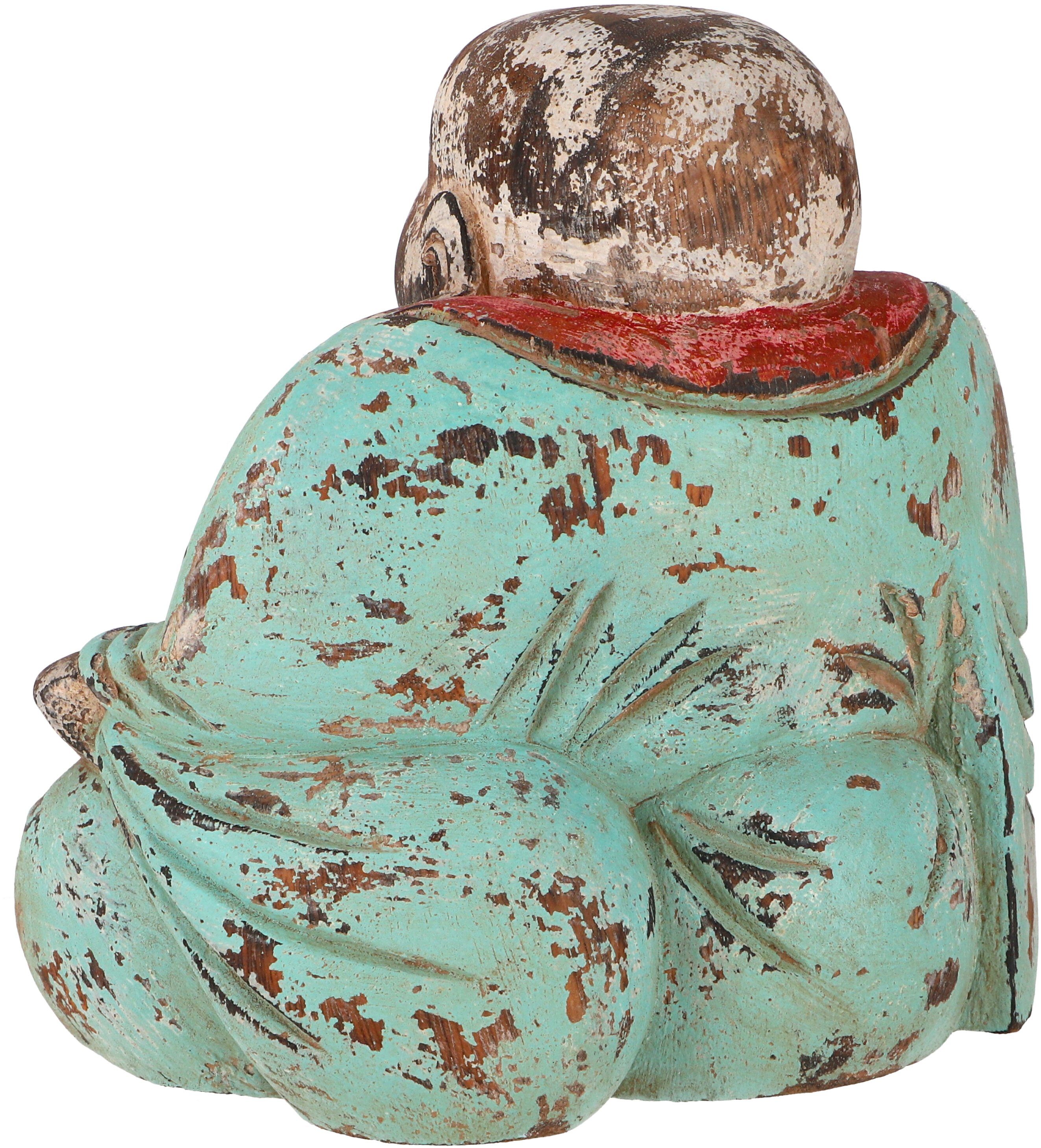 Guru-Shop Buddhafigur Lachender Statue, Handarbeit.. Buddha Holzbuddha