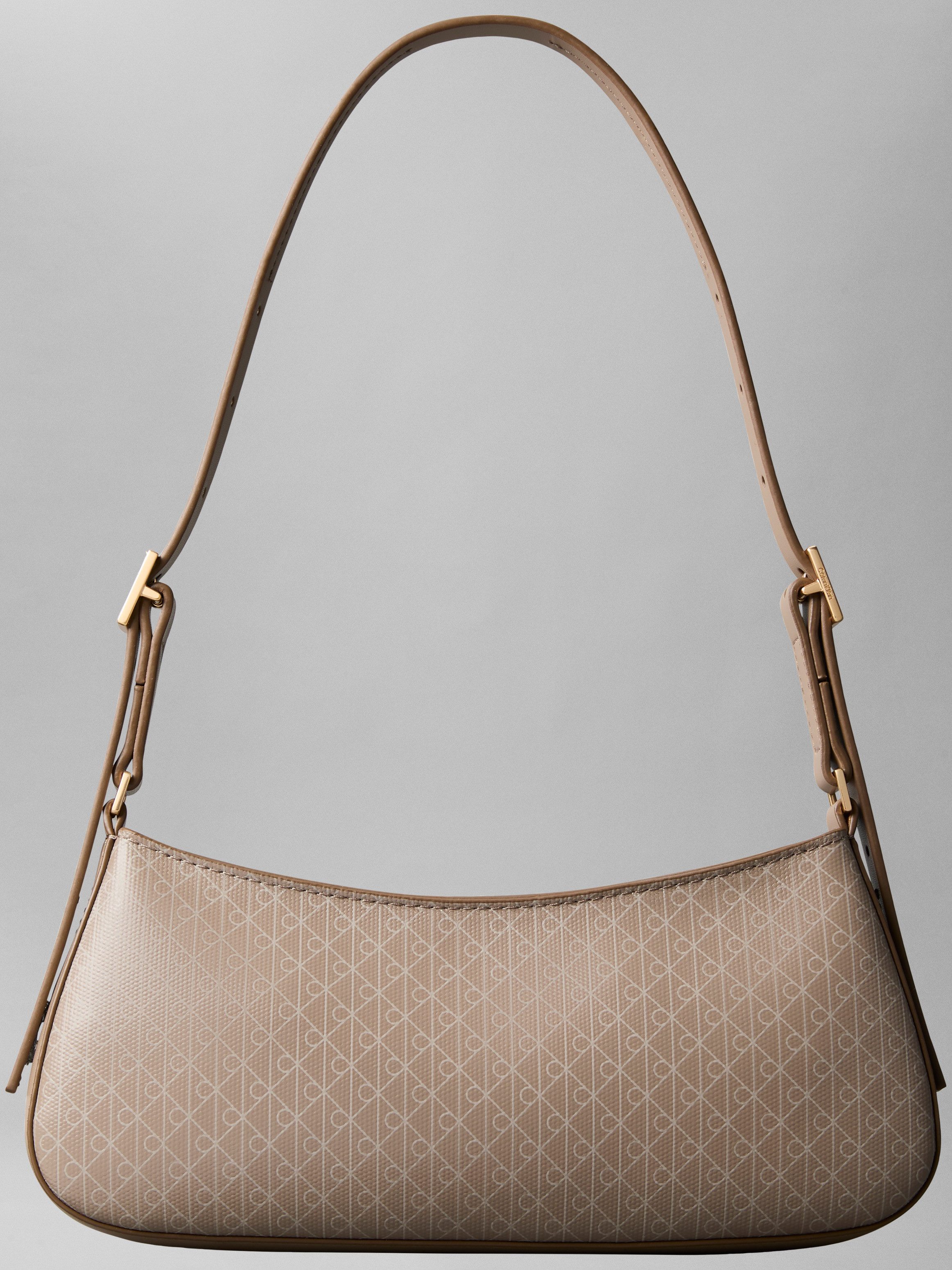 Calvin Klein Schultertasche EMBLEM AOP SMALL SHOULDER BAG, Damen Umhängetasche, Tragetasche Handtasche mit CK-Logodruck